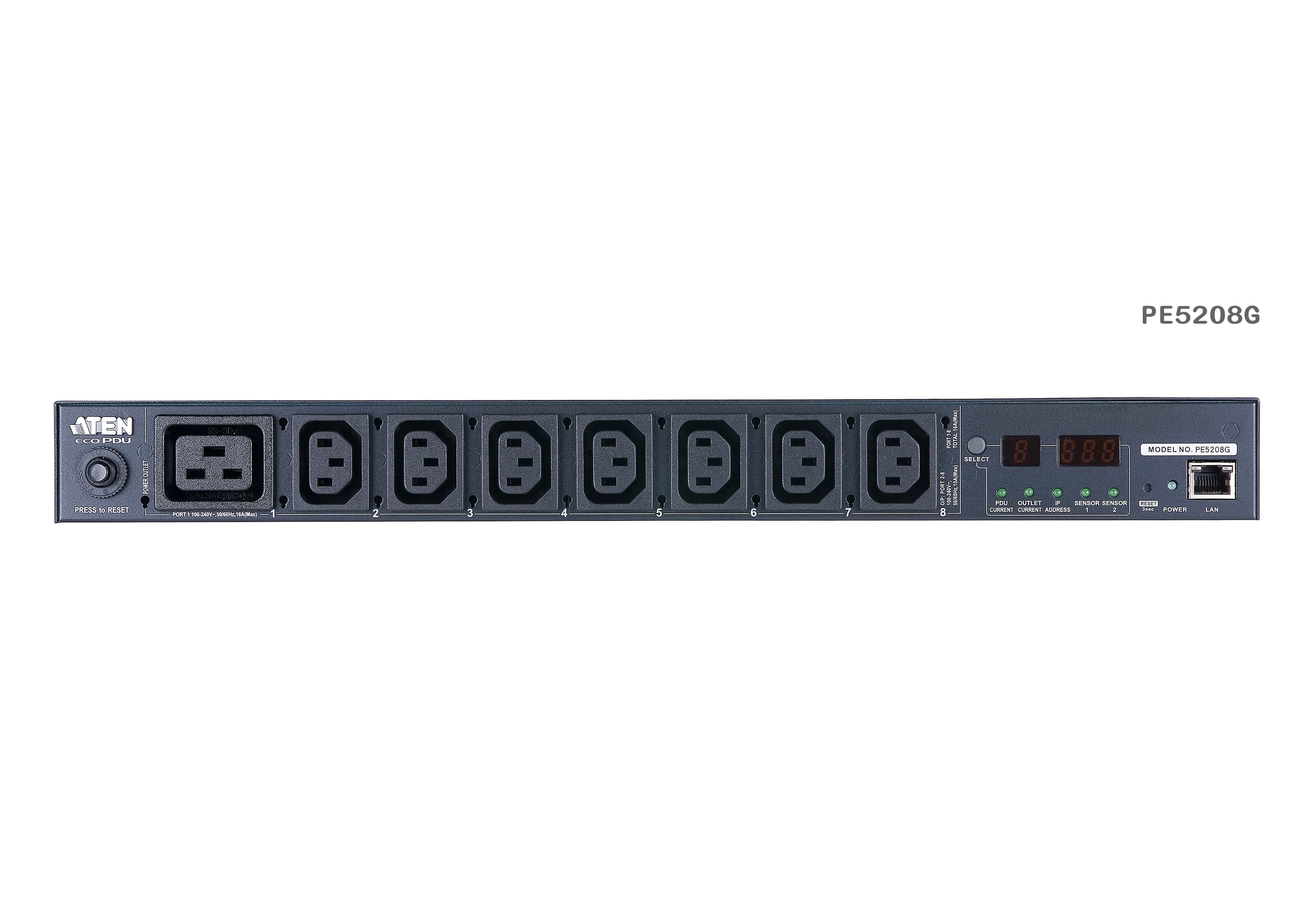 20A/16A 8-Outlet 1U Metered eco PDU — изглед 5