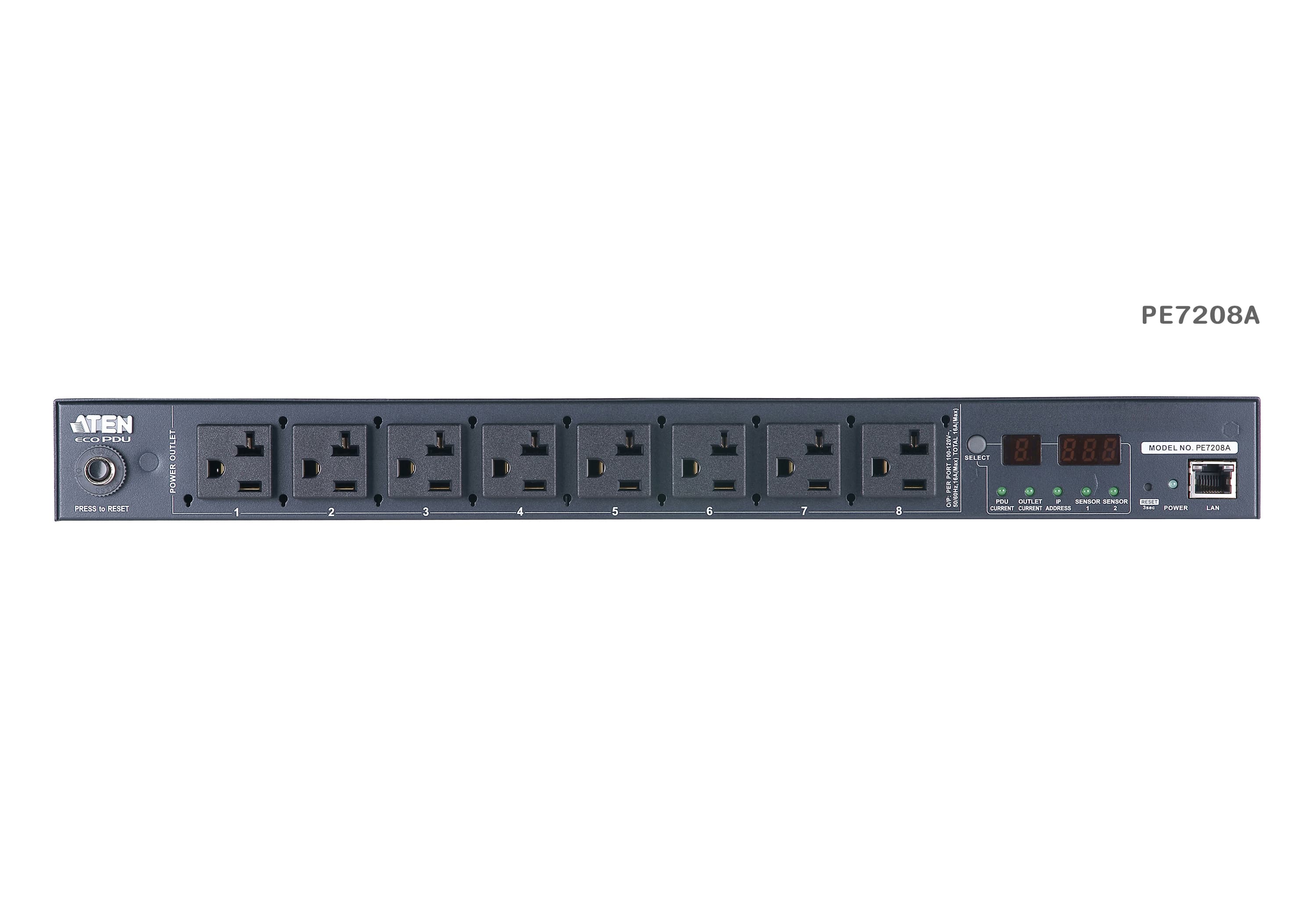 20A/16A 8-Outlet 1U Outlet-Metered eco PDU — изглед 7
