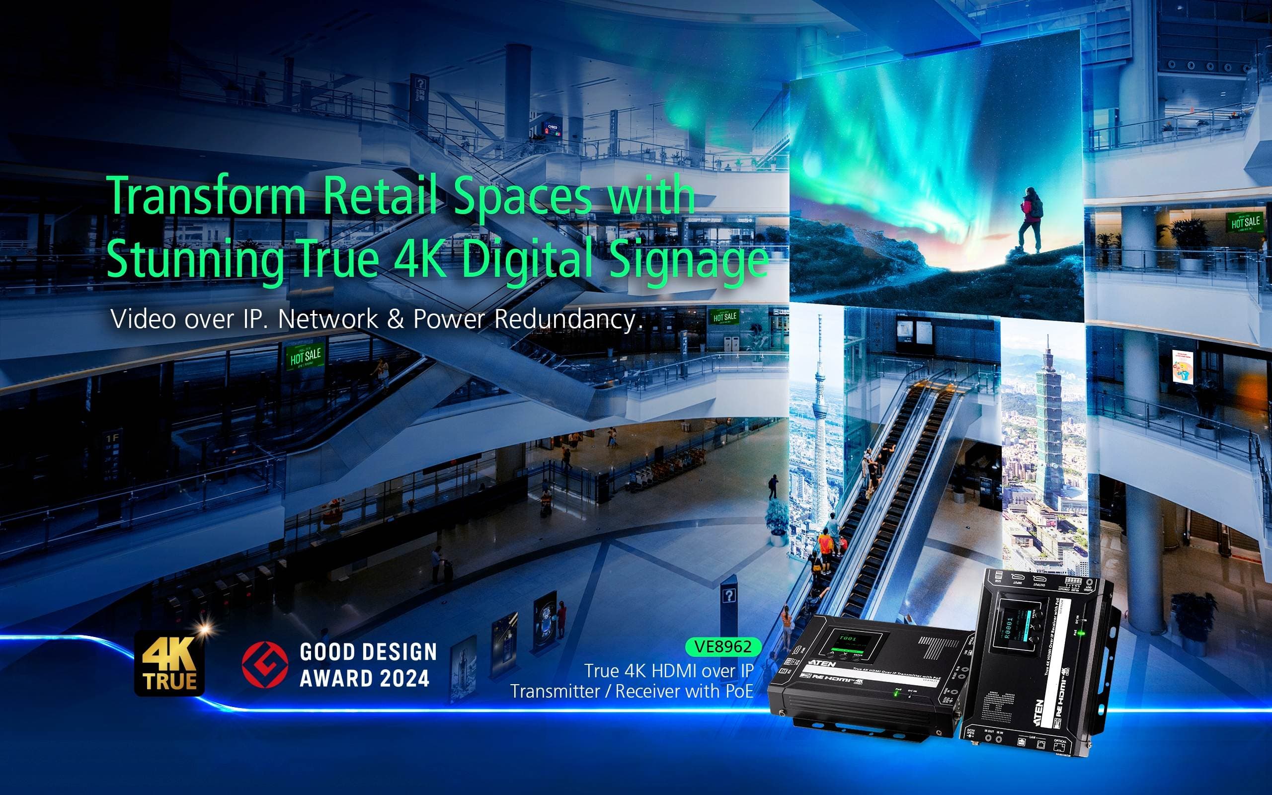 True 4K HDMI over IP Receiver with PoE — изглед 5
