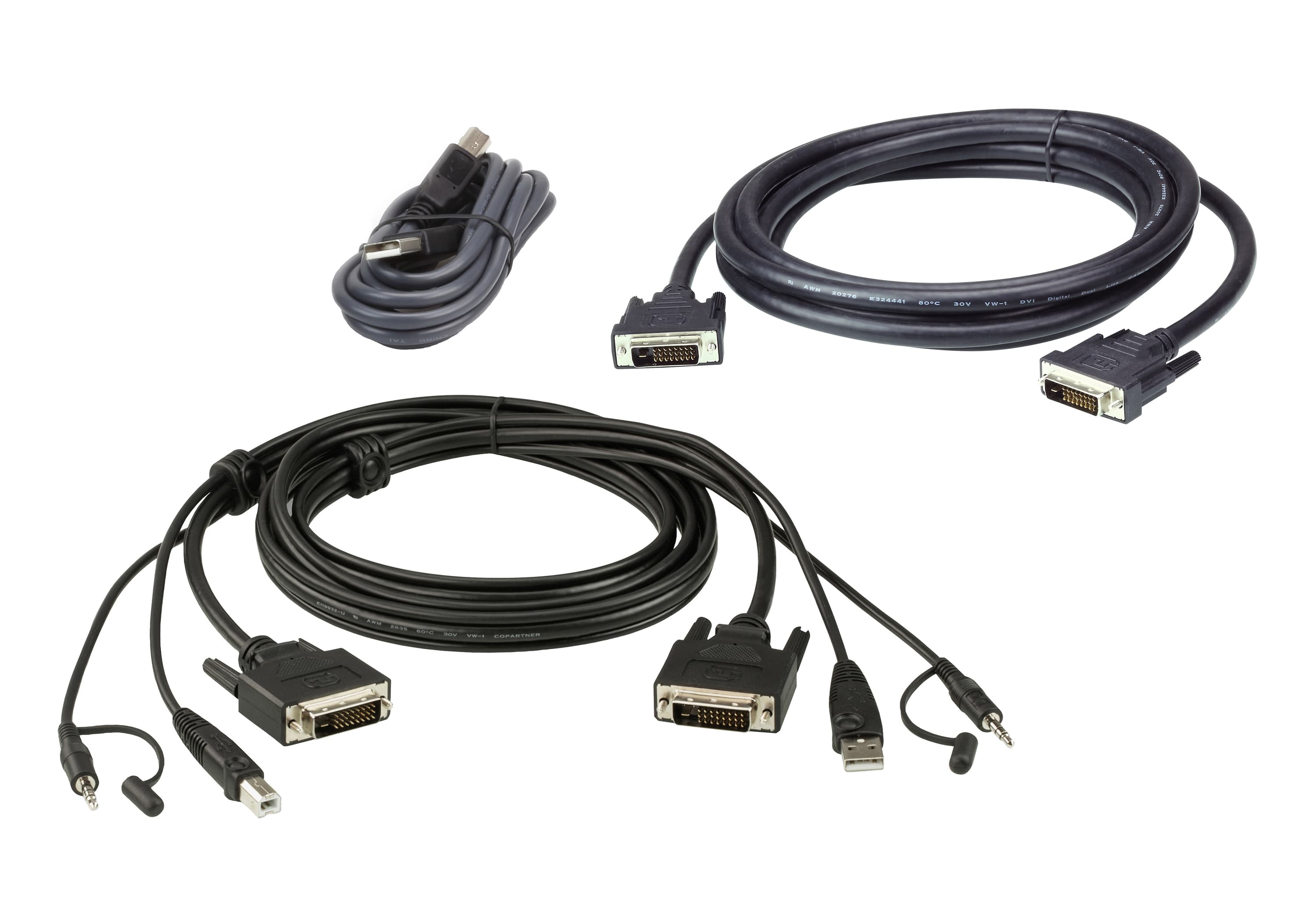 1.8M USB DVI-D Dual Link Dual Display Secure KVM Cable Kit