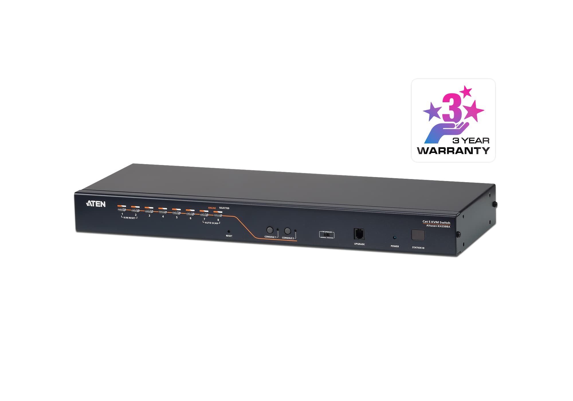 2-Console 8-Port Multi-Interface (DisplayPort, HDMI, DVI, VGA) Cat 5 KVM Switch — изглед 3