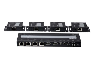 4-Port 4K HDMI Cat 6 Splitter with Receivers
