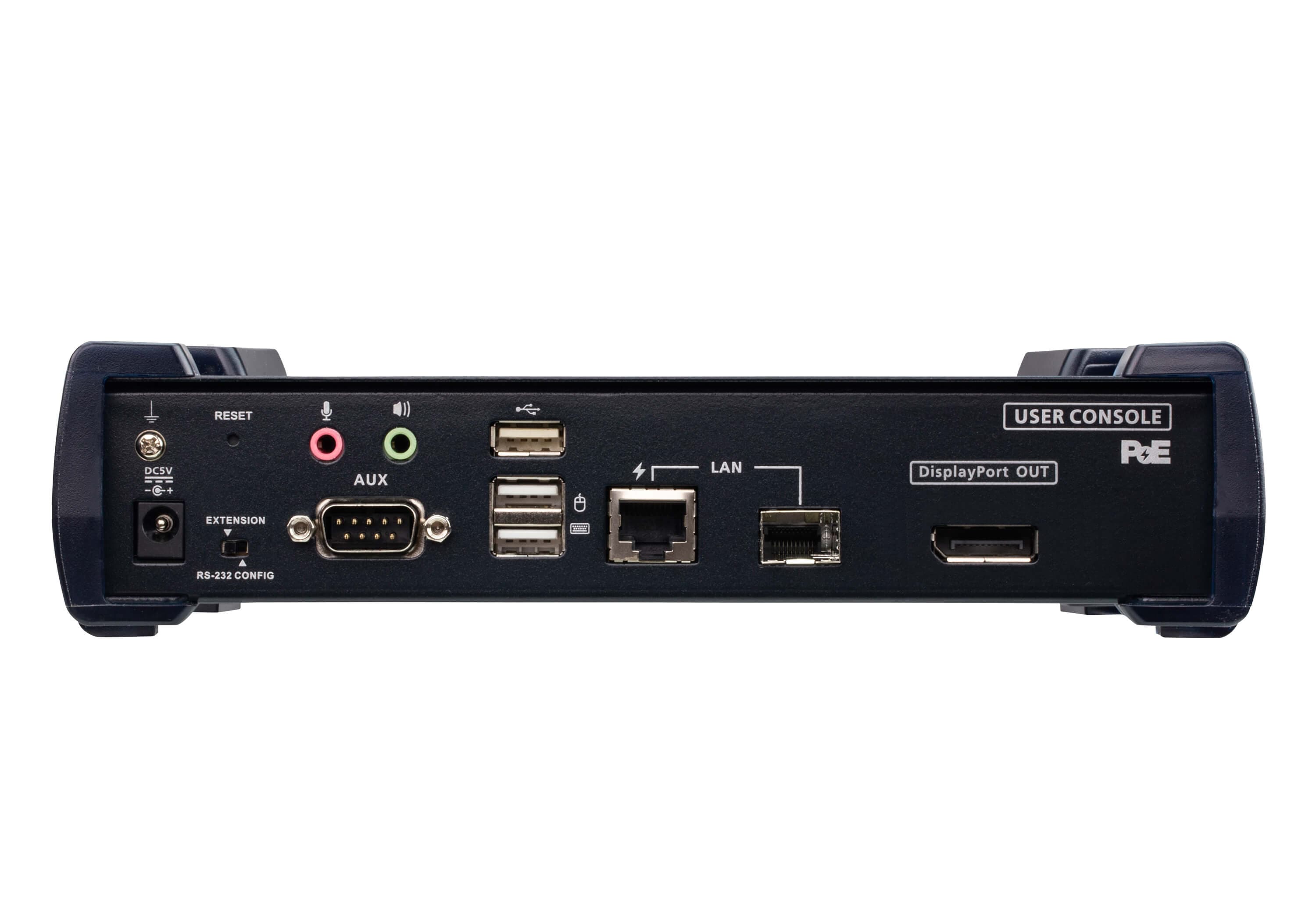 4K DisplayPort Single Display KVM over IP Extender with PoE — изглед 4
