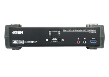 2-Port USB 3.0 4K DisplayPort MST KVMP™ Switch (Cables included)