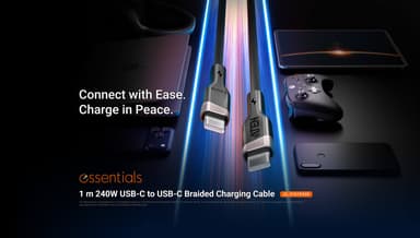 1m 240W USB-C to USB-C Braided Charging Cable