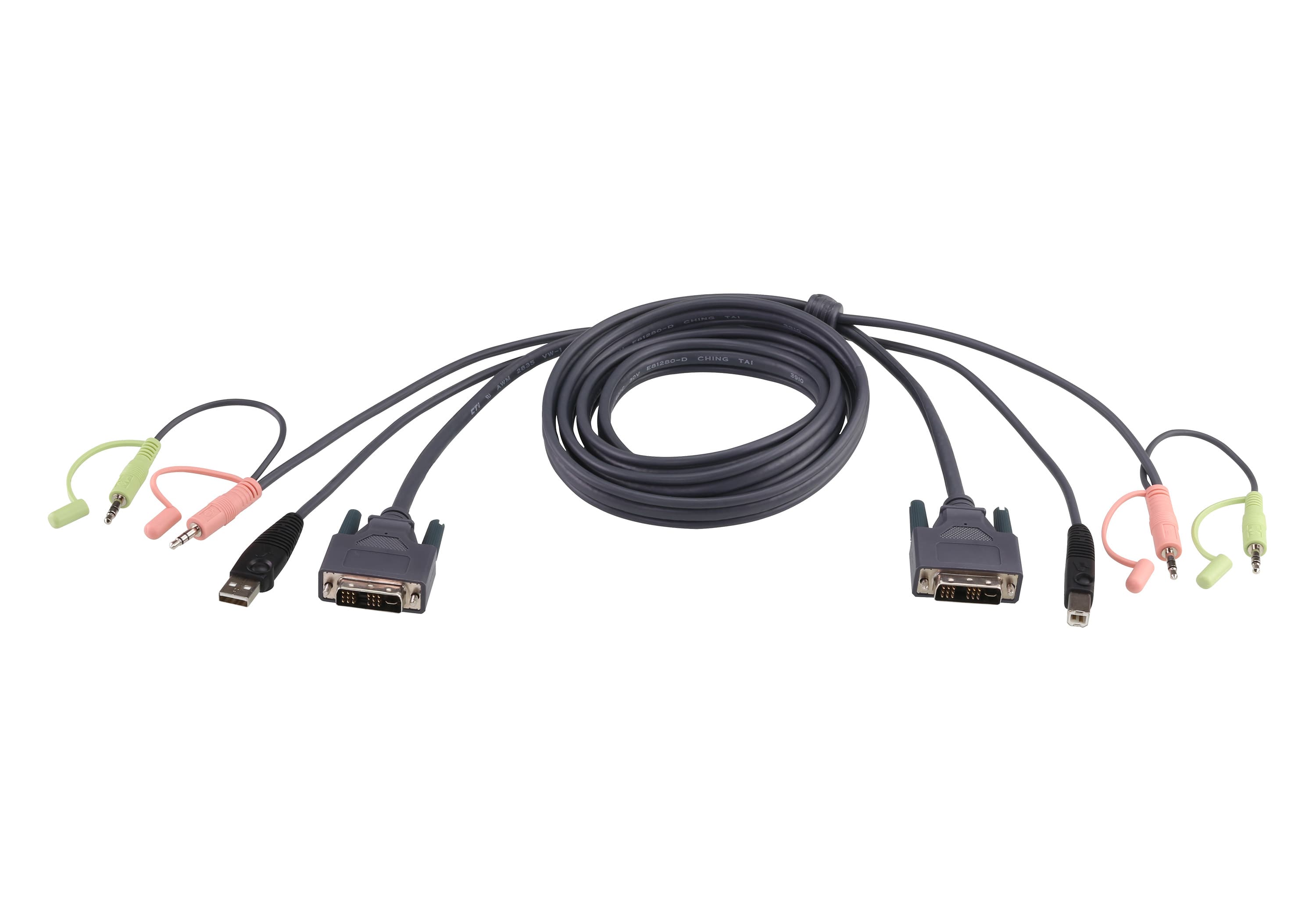 1.8M USB DVI-D Single Link KVM Cable