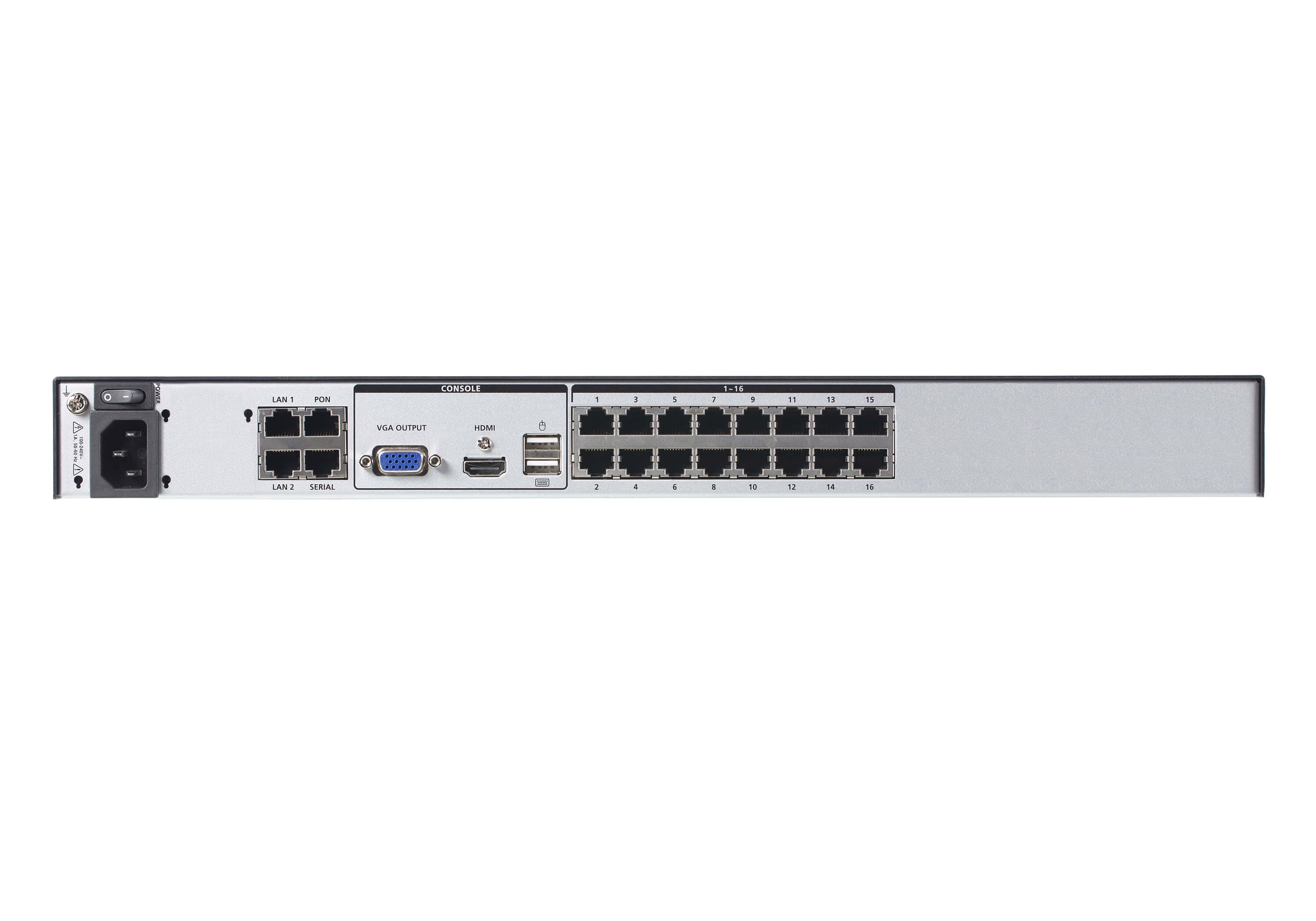 1-Local/4-Remote Shared Access 16-Port Multi-Interface Cat 5 KVM over IP Switch — view 2