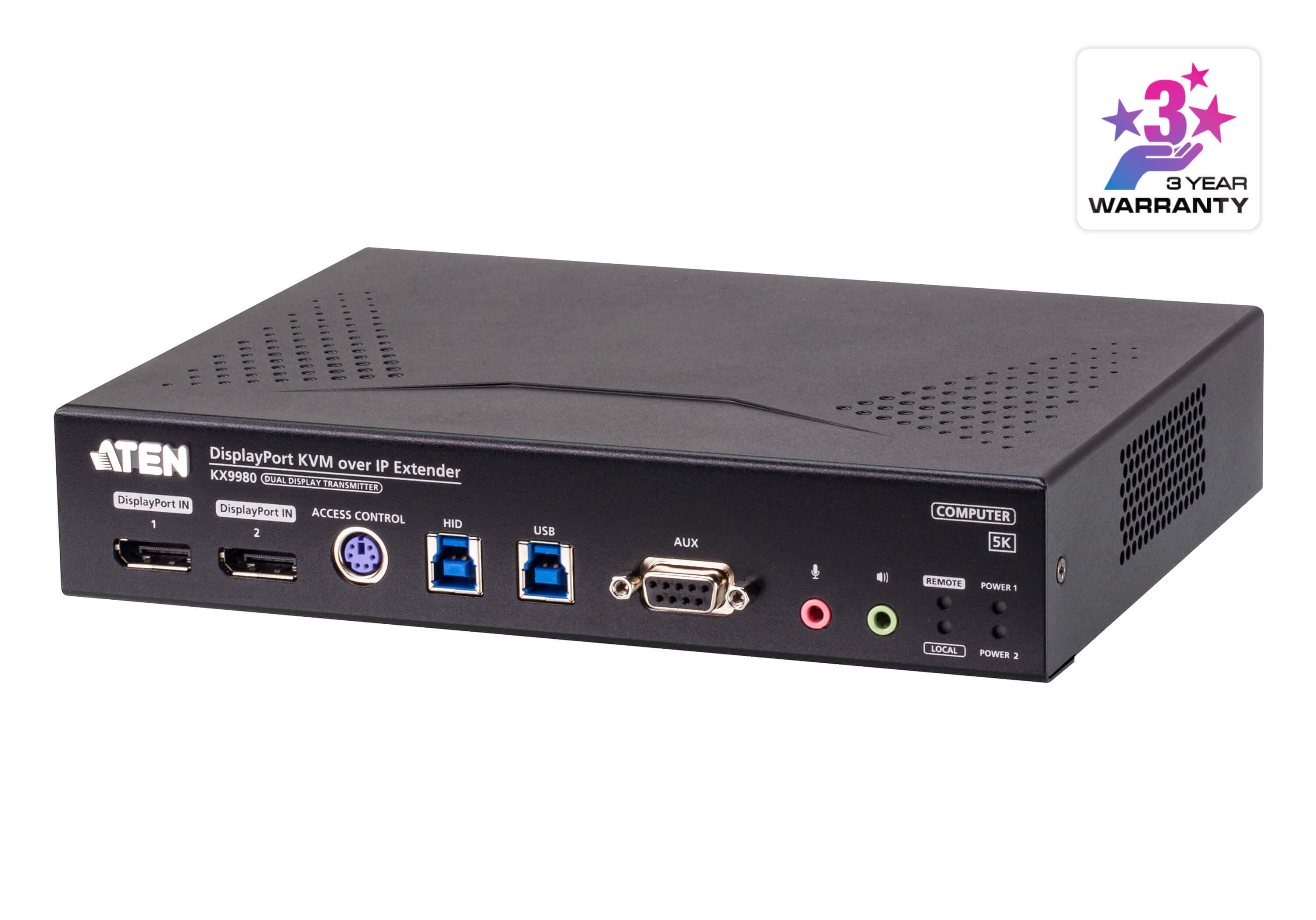 5K DisplayPort Dual Display KVM over IP Transmitter — изглед 3