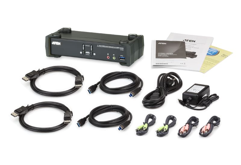 2-Port USB 3.0 4K DisplayPort KVMP™ Switch (Cables included) — view 4