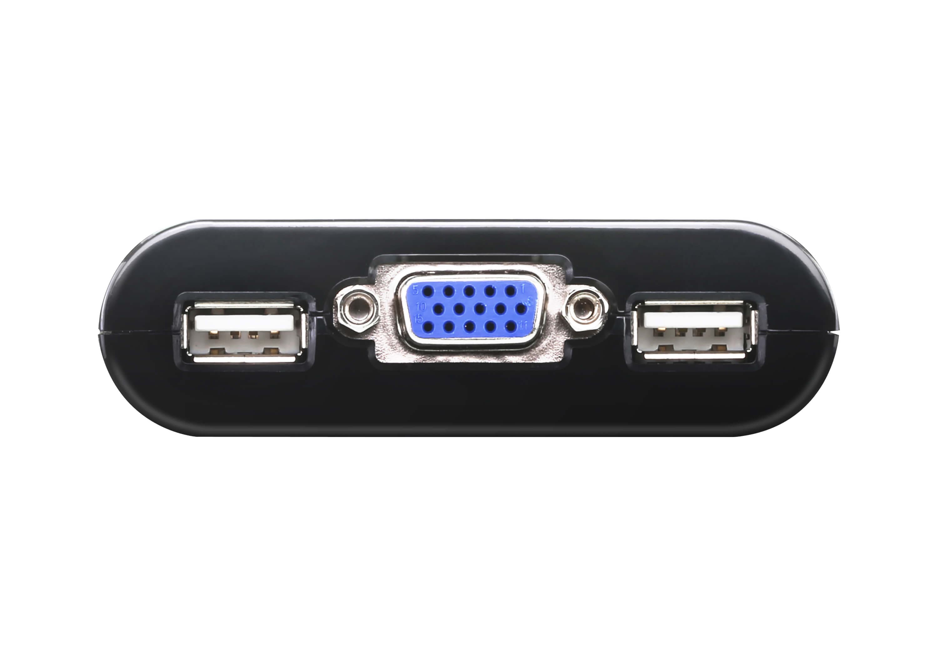 2-Port USB VGA Cable KVM Switch with Remote Port Selector