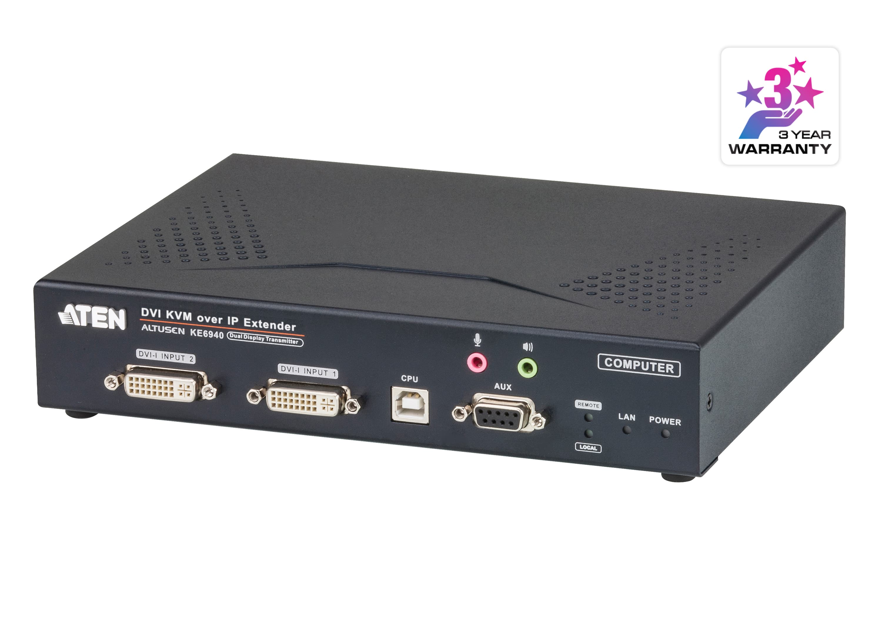 USB DVI-I Dual Display KVM Over IP Transmitter