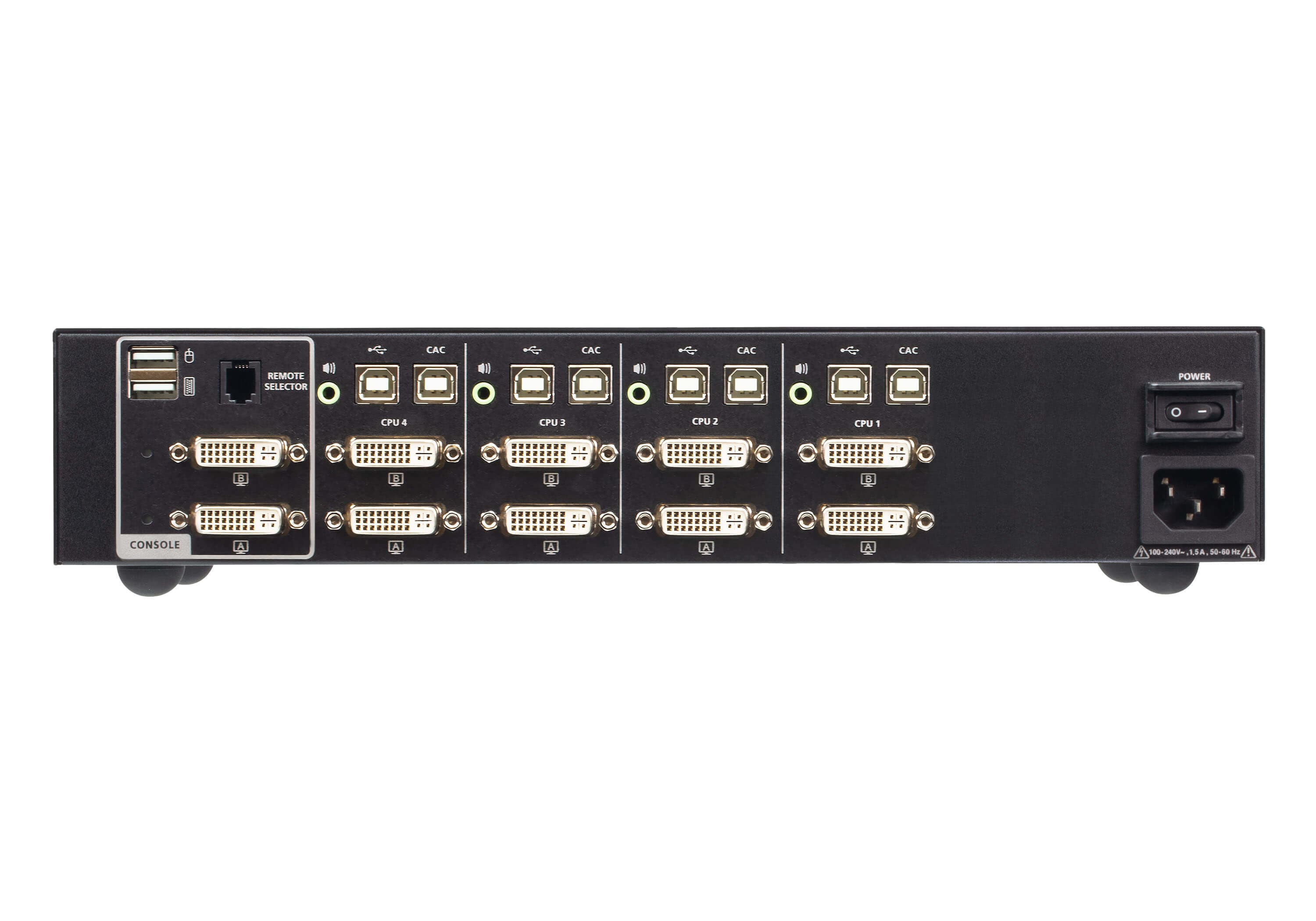 4-Port USB DVI Dual Display Secure KVM Switch with CAC (PSD PP v4.0 Compliant)