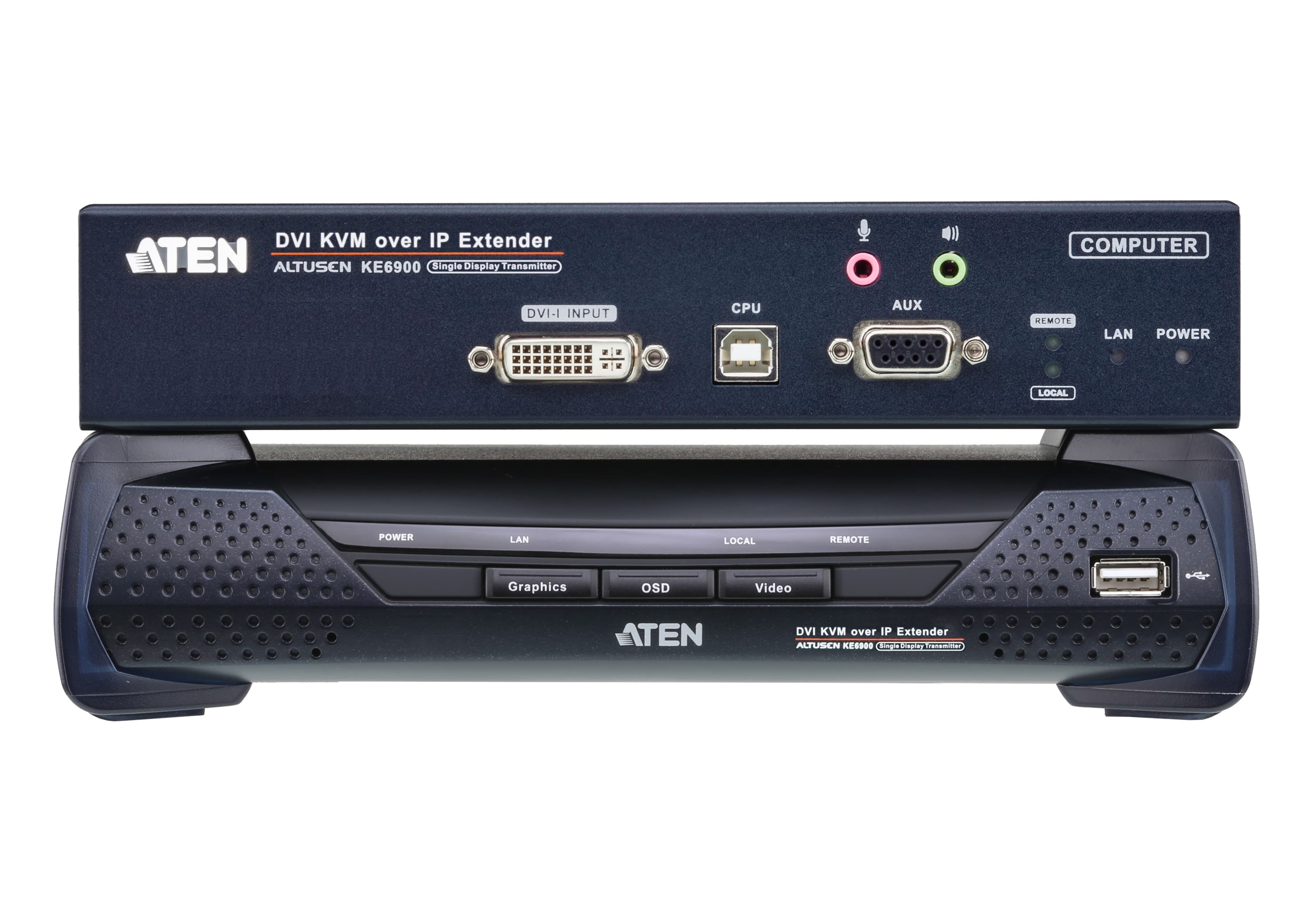 USB DVI-I Single Display KVM Over IP Extender