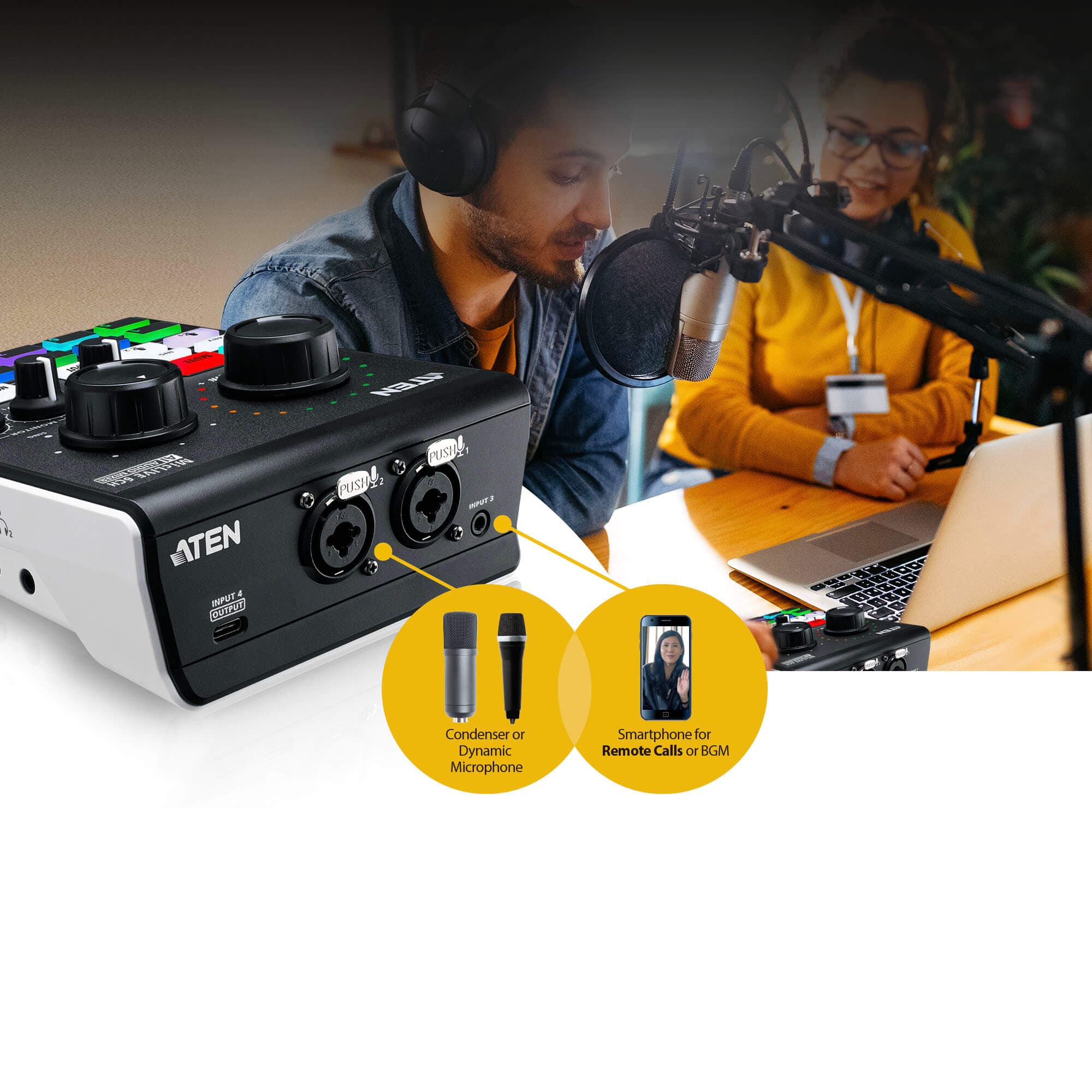 Podcast AI Audio Mixer|MicLIVE™ 6-CH — изглед 5