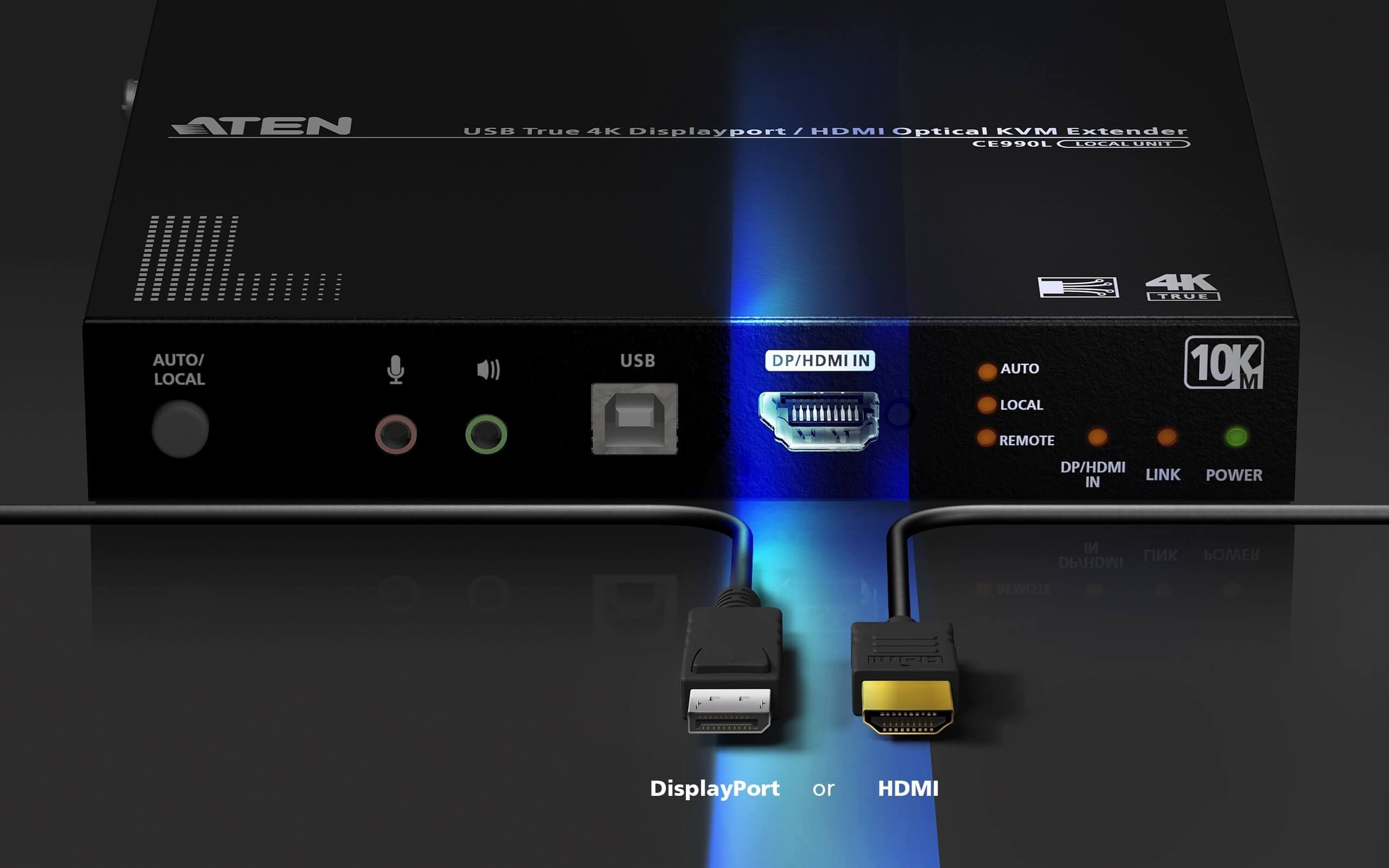 USB True 4K DisplayPort/HDMI Optical KVM Extender (True 4K @ 10 km) — изглед 5