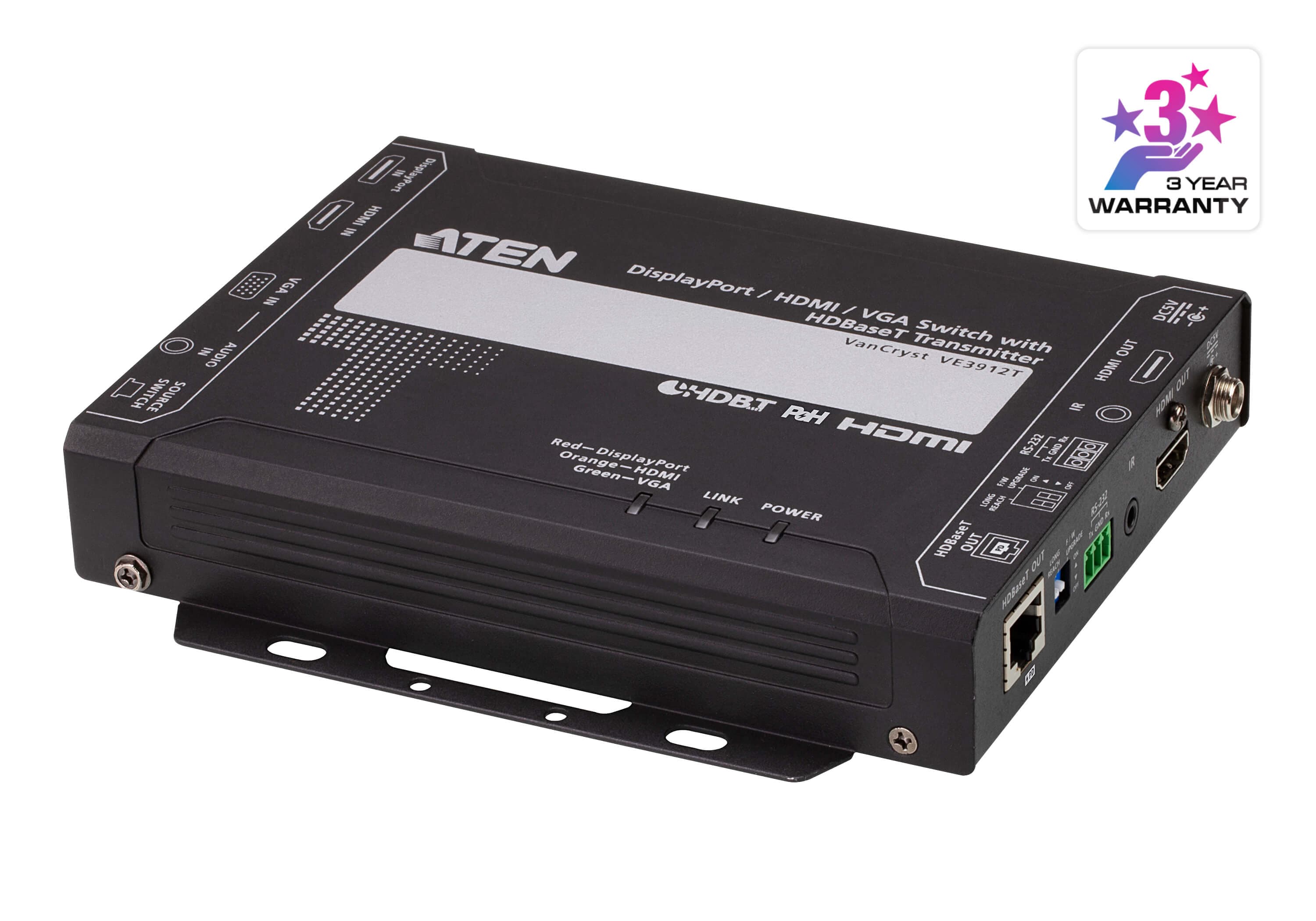 DisplayPort / HDMI / VGA Switch with HDBaseT Transmitter (PoH  PD) — изглед 3
