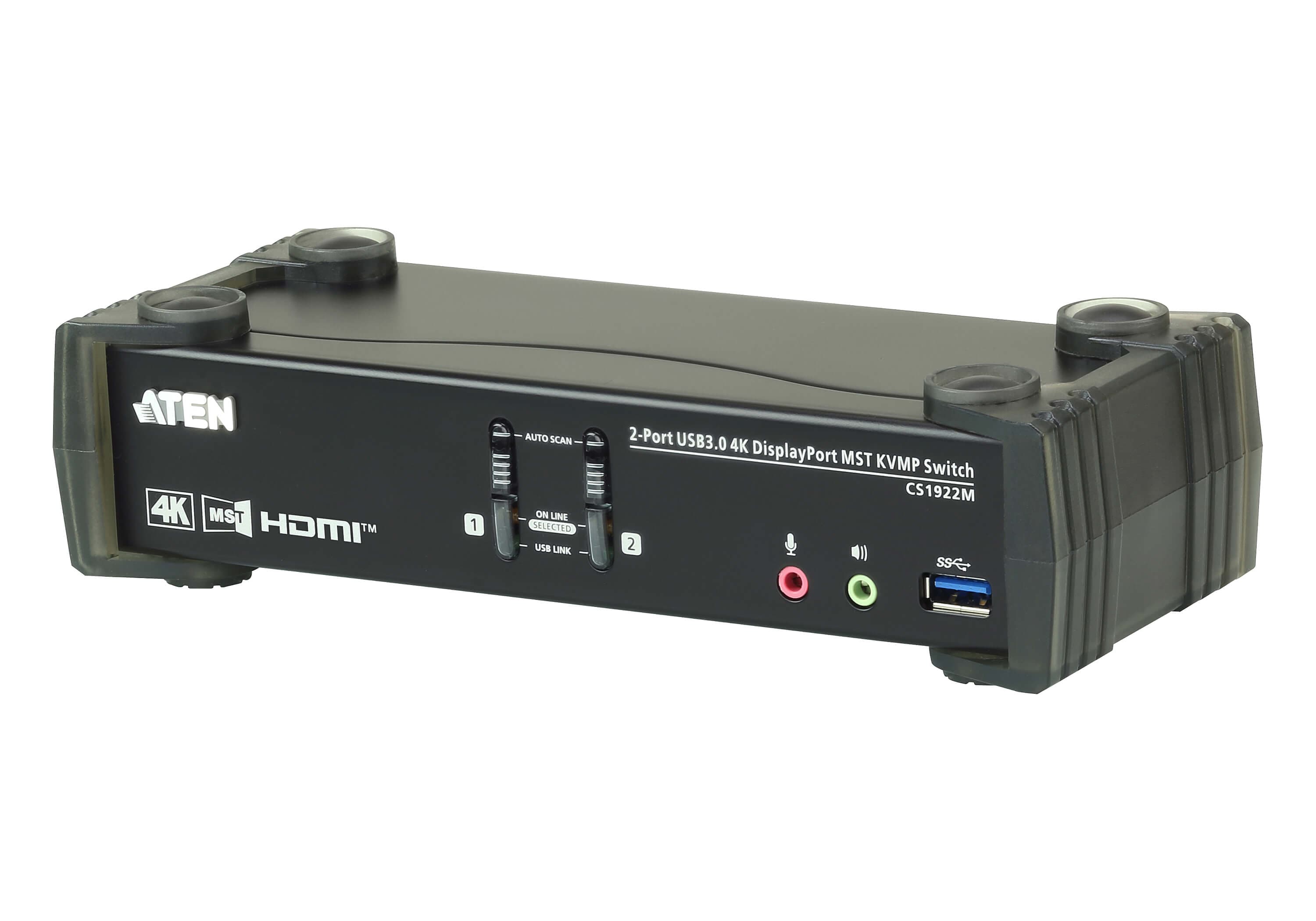 2-Port USB 3.0 4K DisplayPort MST KVMP™ Switch (Cables included) — view 3