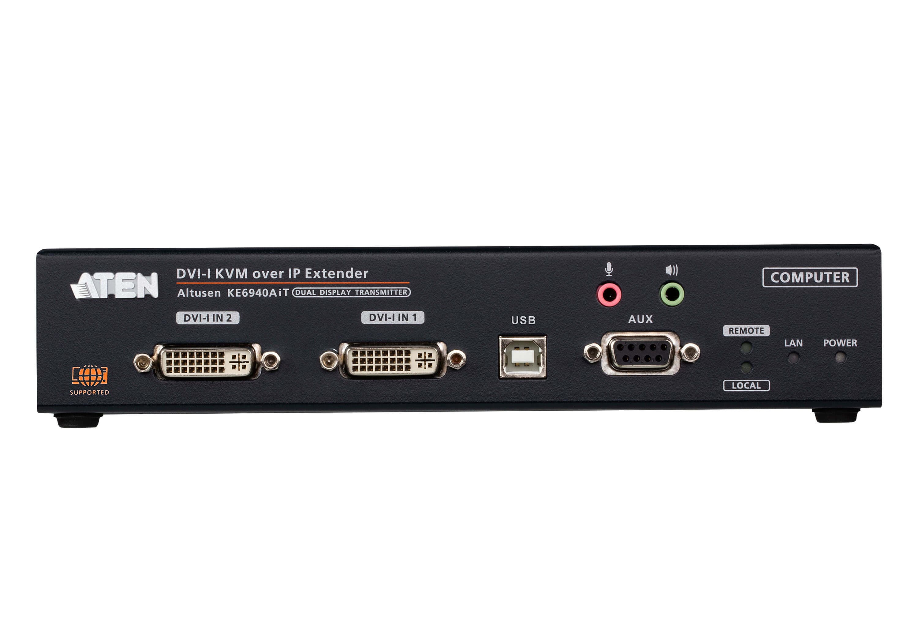 DVI-I Dual Display KVM over IP Transmitter with Internet Access