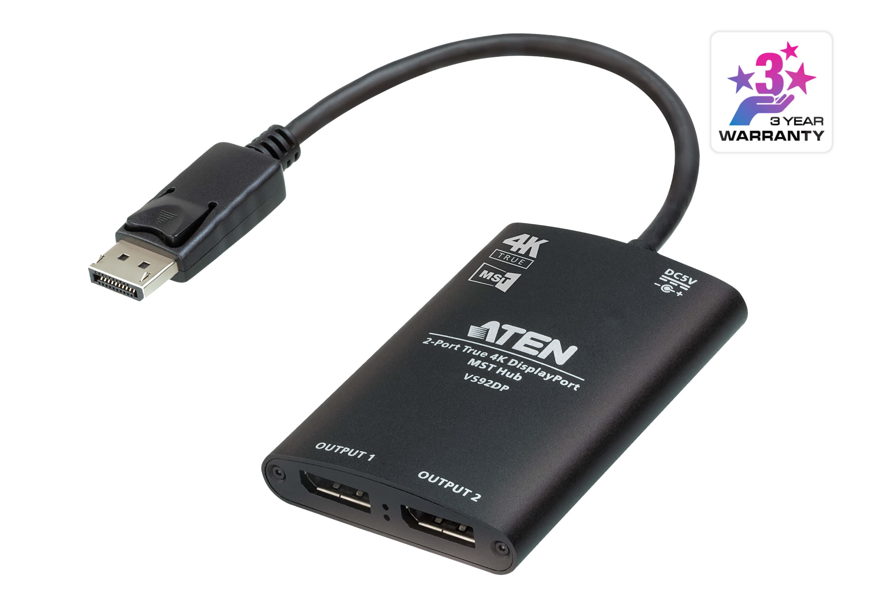 2-Port True 4K DisplayPort MST Hub — изглед 3