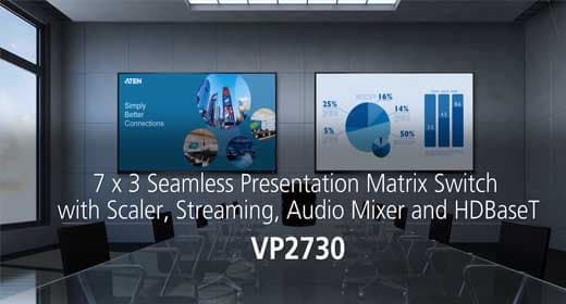 7 x 3 Seamless Presentation Matrix Switch with Scaler, Streaming, Audio Mixer, and HDBaseT — изглед 4