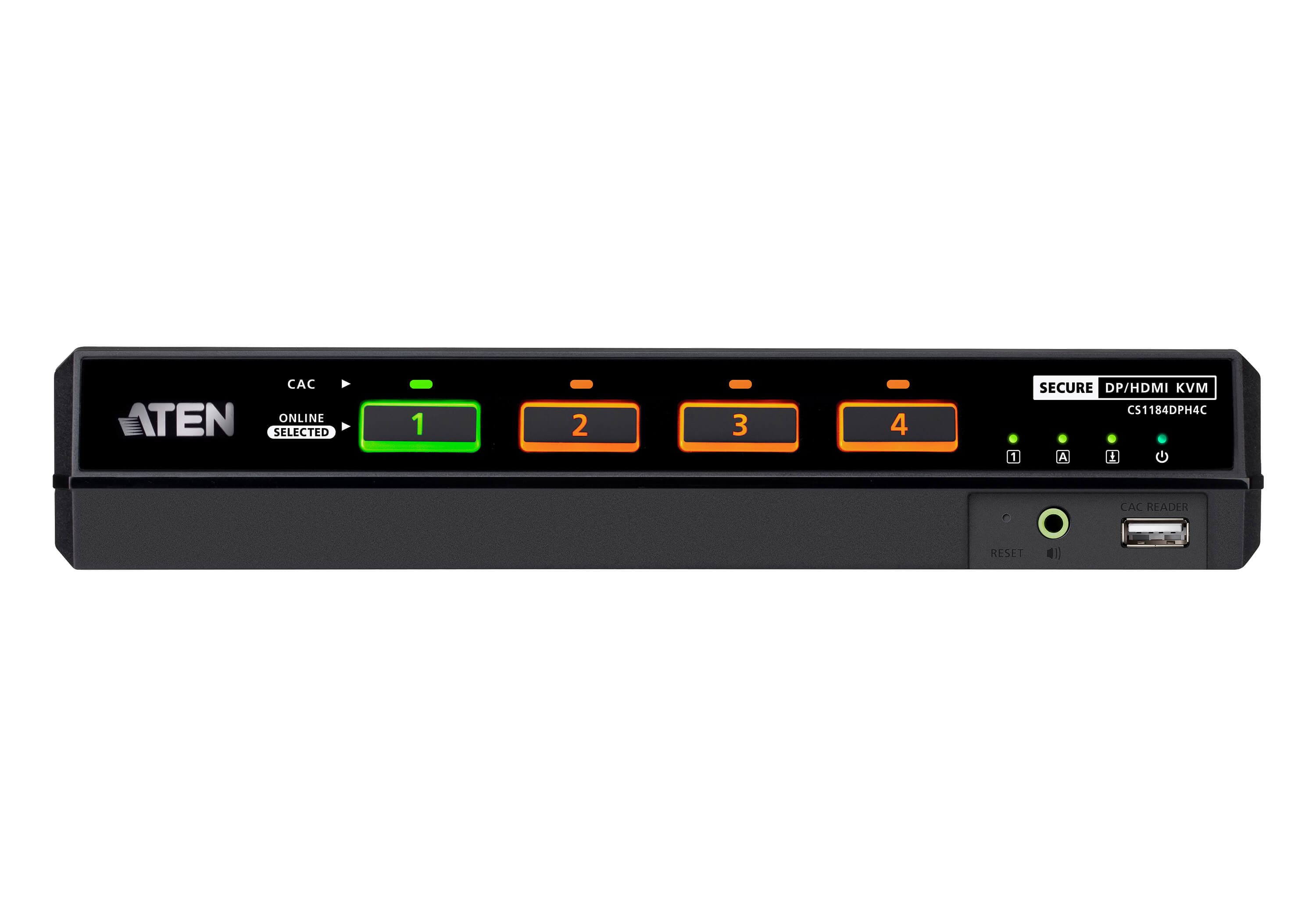 4-Port USB 5K DisplayPort/HDMI Universal Secure KVM Switch with CAC (PSD PP v4.0 Compliant)
