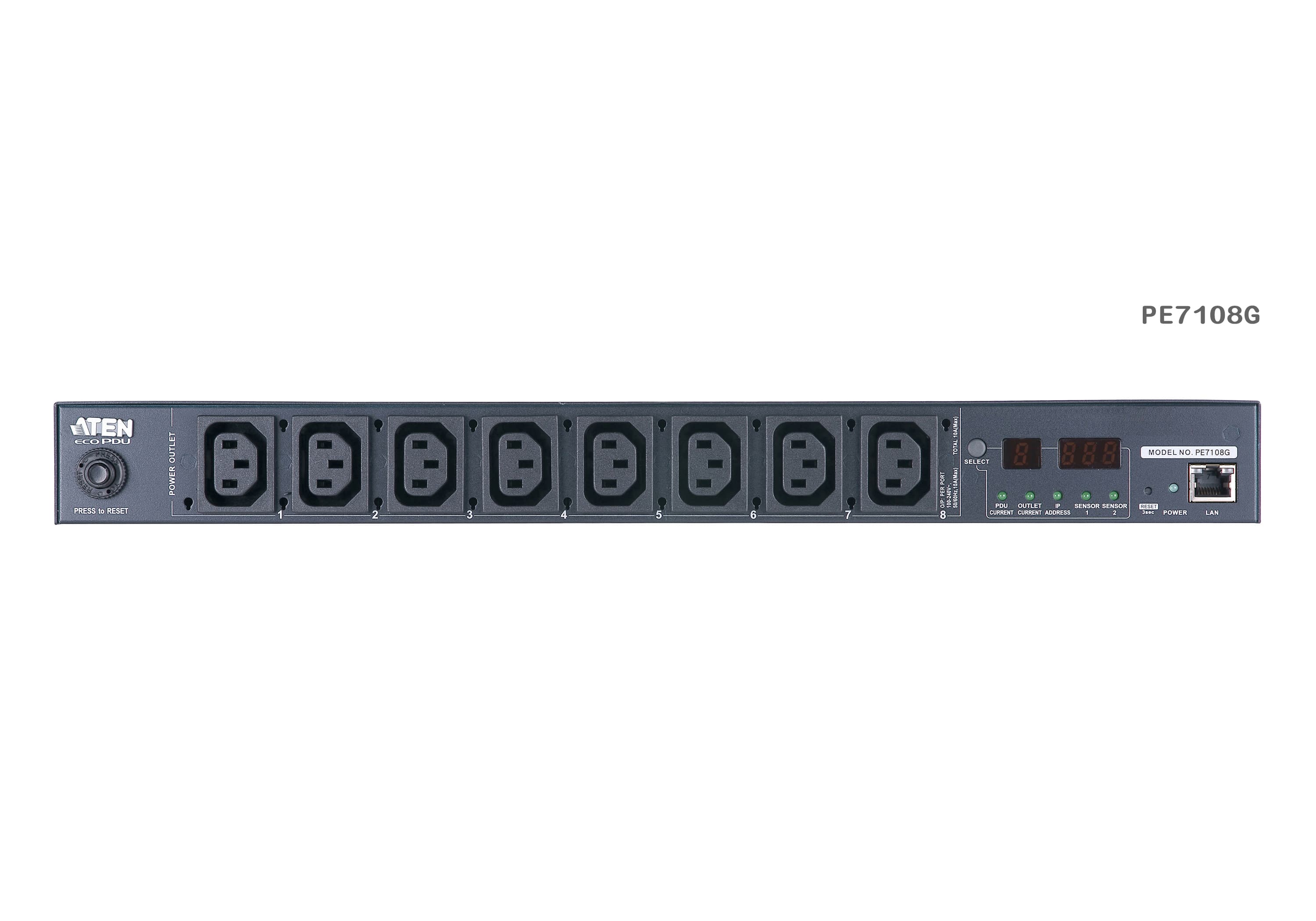 15A/10A 8-Outlet 1U Outlet-Metered eco PDU — изглед 5