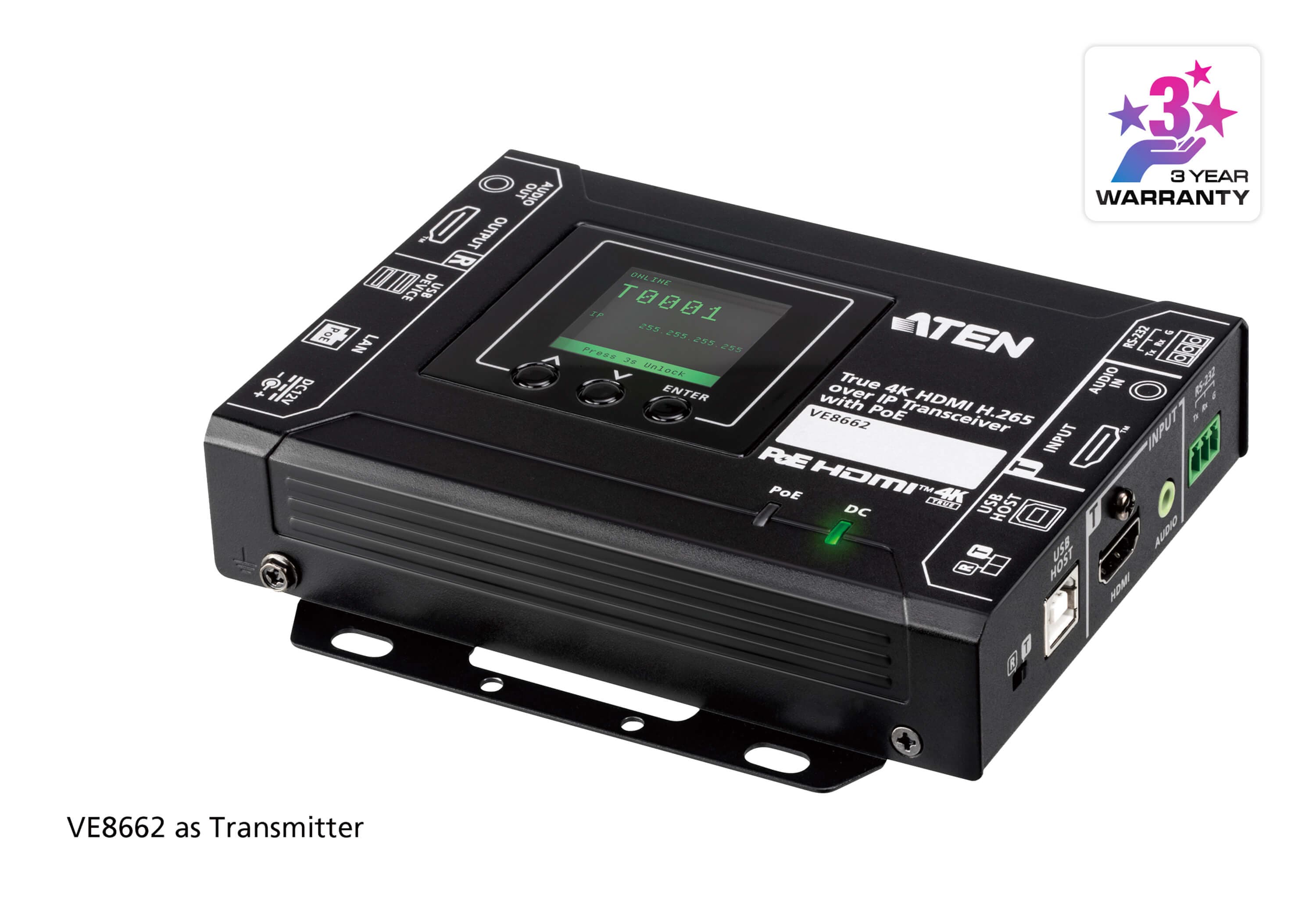 True 4K HDMI H.265 over IP Transceiver with PoE — изглед 3