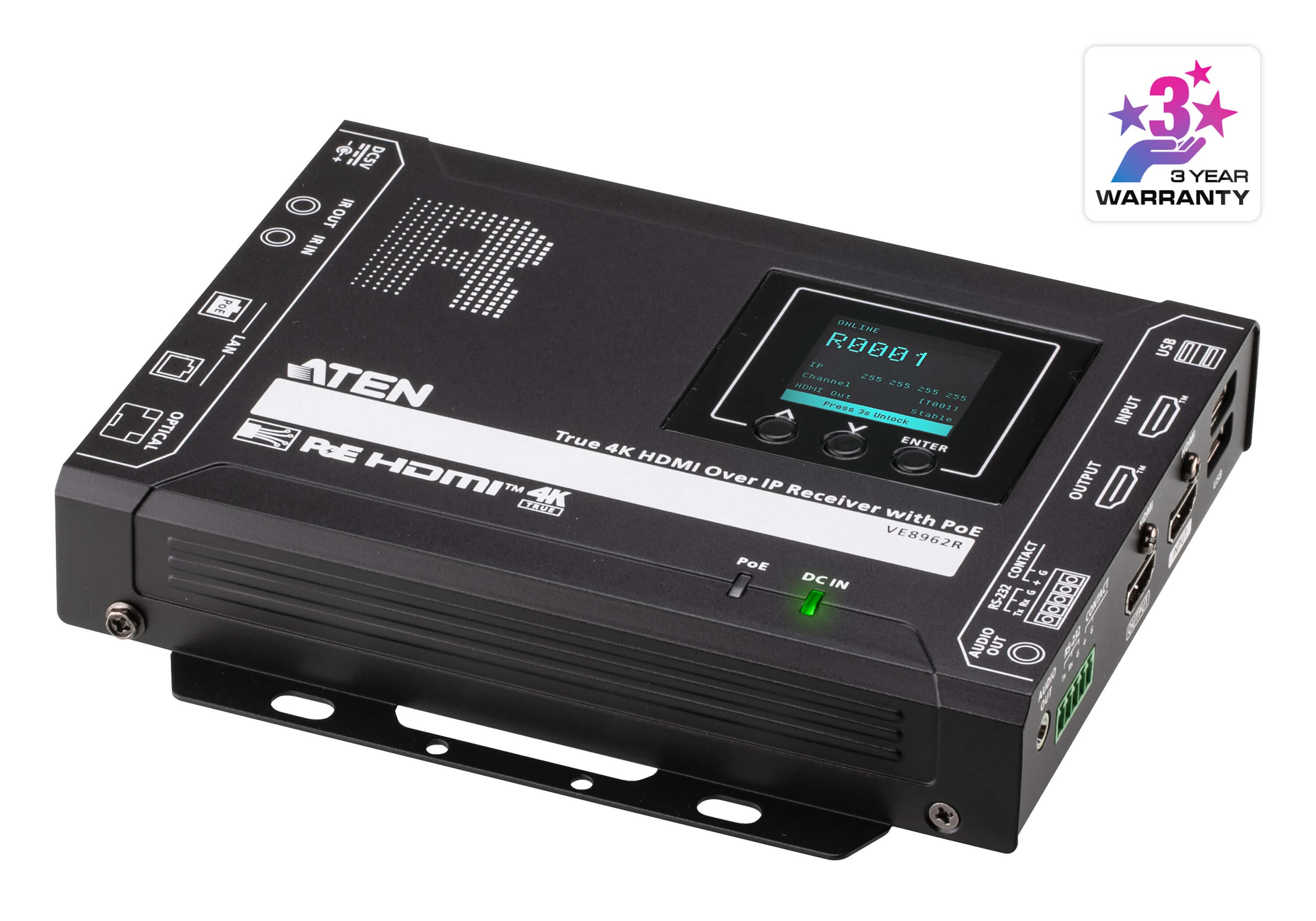 True 4K HDMI over IP Receiver with PoE — изглед 3