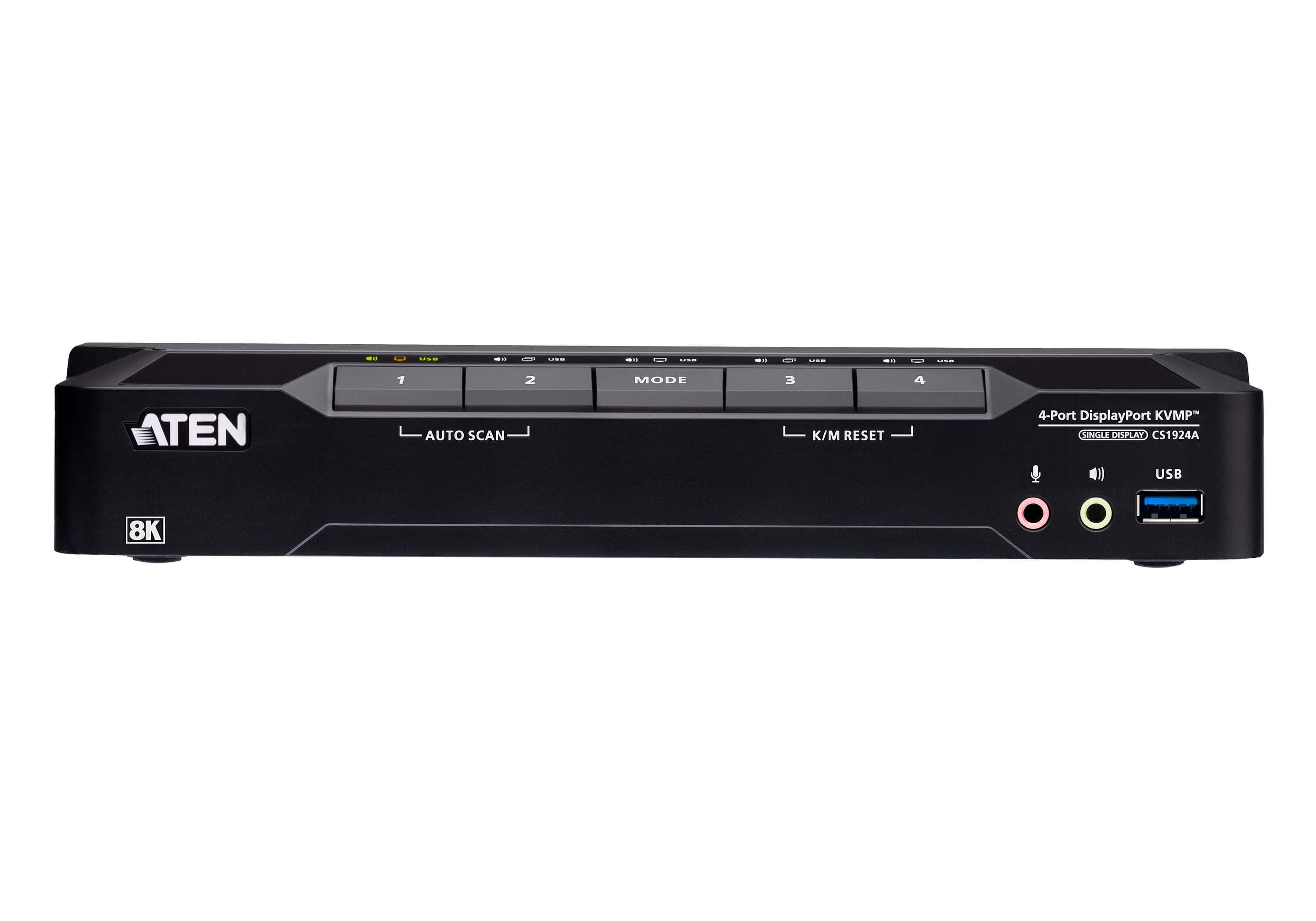 4-Port USB 3.0 8K DisplayPort KVMP™ Switch (Cables included)