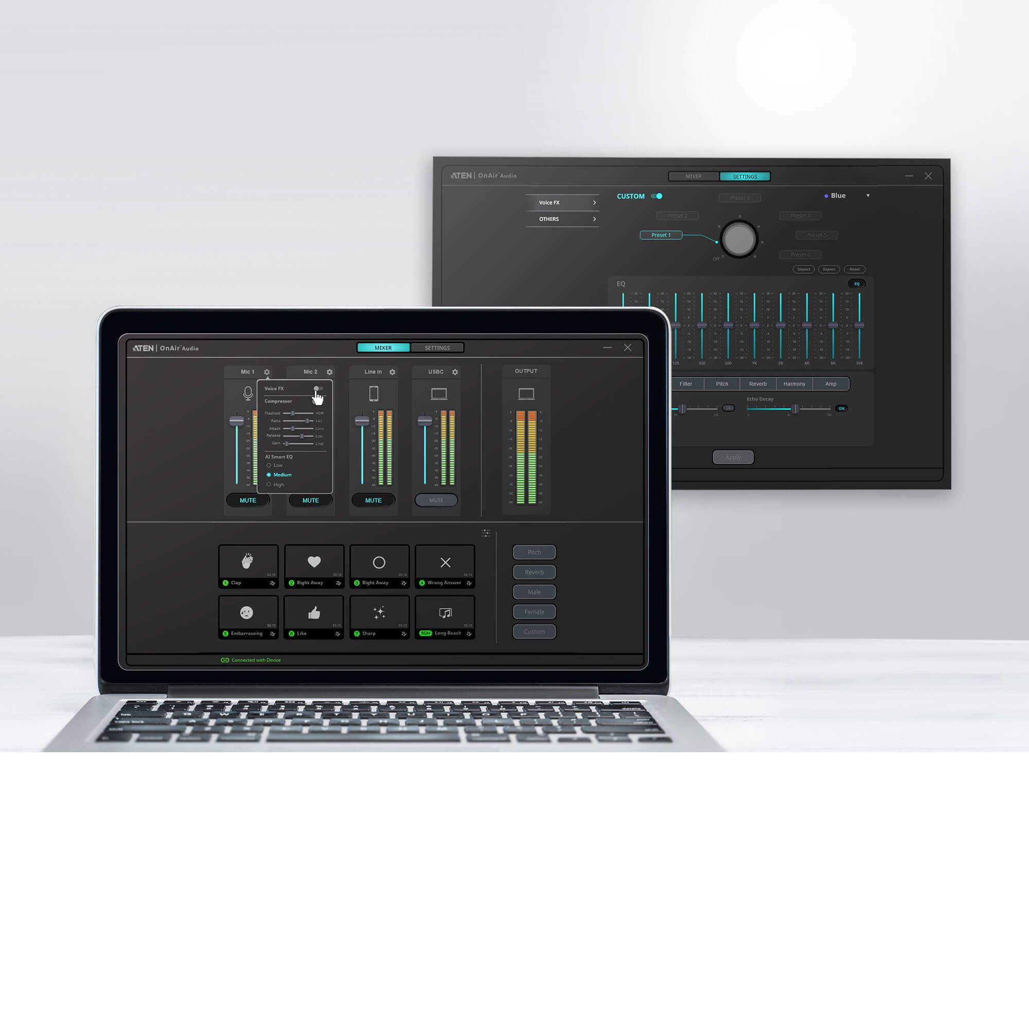 Podcast AI Audio Mixer|MicLIVE™ 6-CH — изглед 8