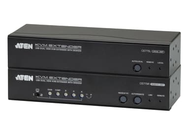 USB VGA Dual View Cat 5 KVM Extender with Deskew (1280 x 1024@300m)
