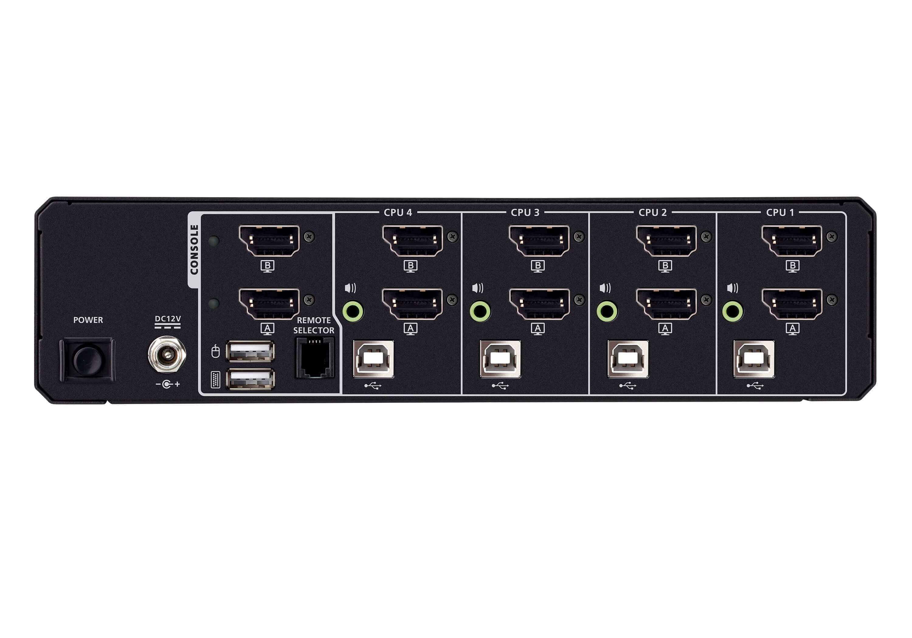 4-Port USB 5K DisplayPort/HDMI Dual Display Universal Secure KVM Switch (PSD PP v4.0 Compliant) — view 2