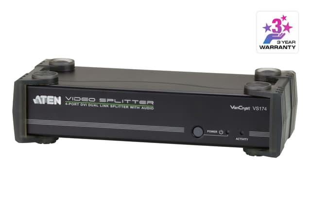 4-Port DVI Dual Link/Audio Splitter