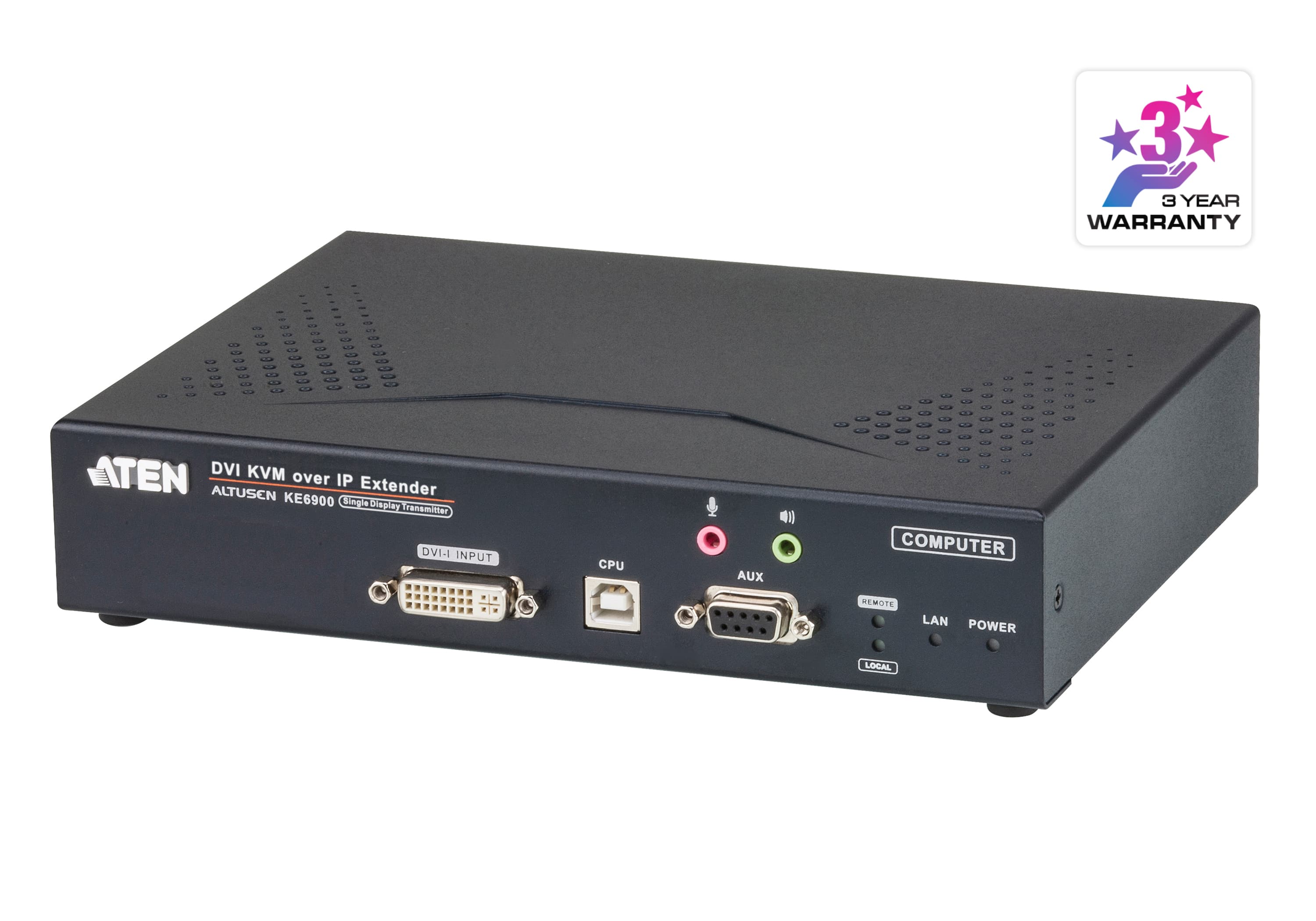 USB DVI-I Single Display KVM Over IP Transmitter — view 3