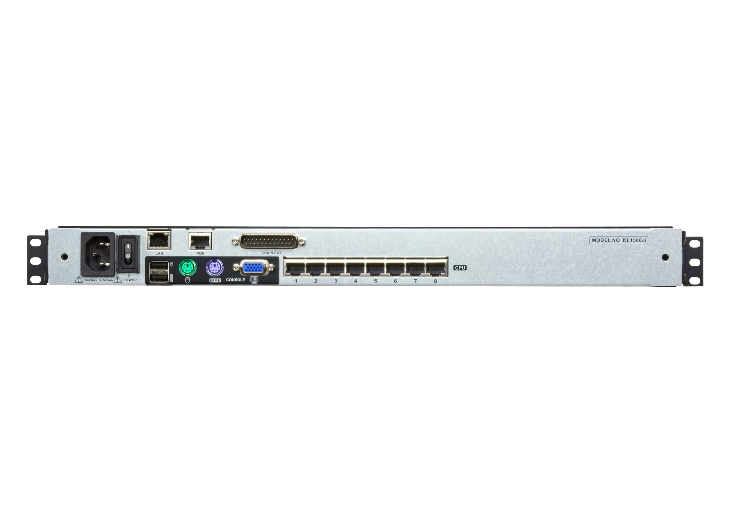 1-Local/Remote Shared Access 8-Port Multi-Interface Cat 5 Dual Rail LCD KVM over IP switch — изглед 3