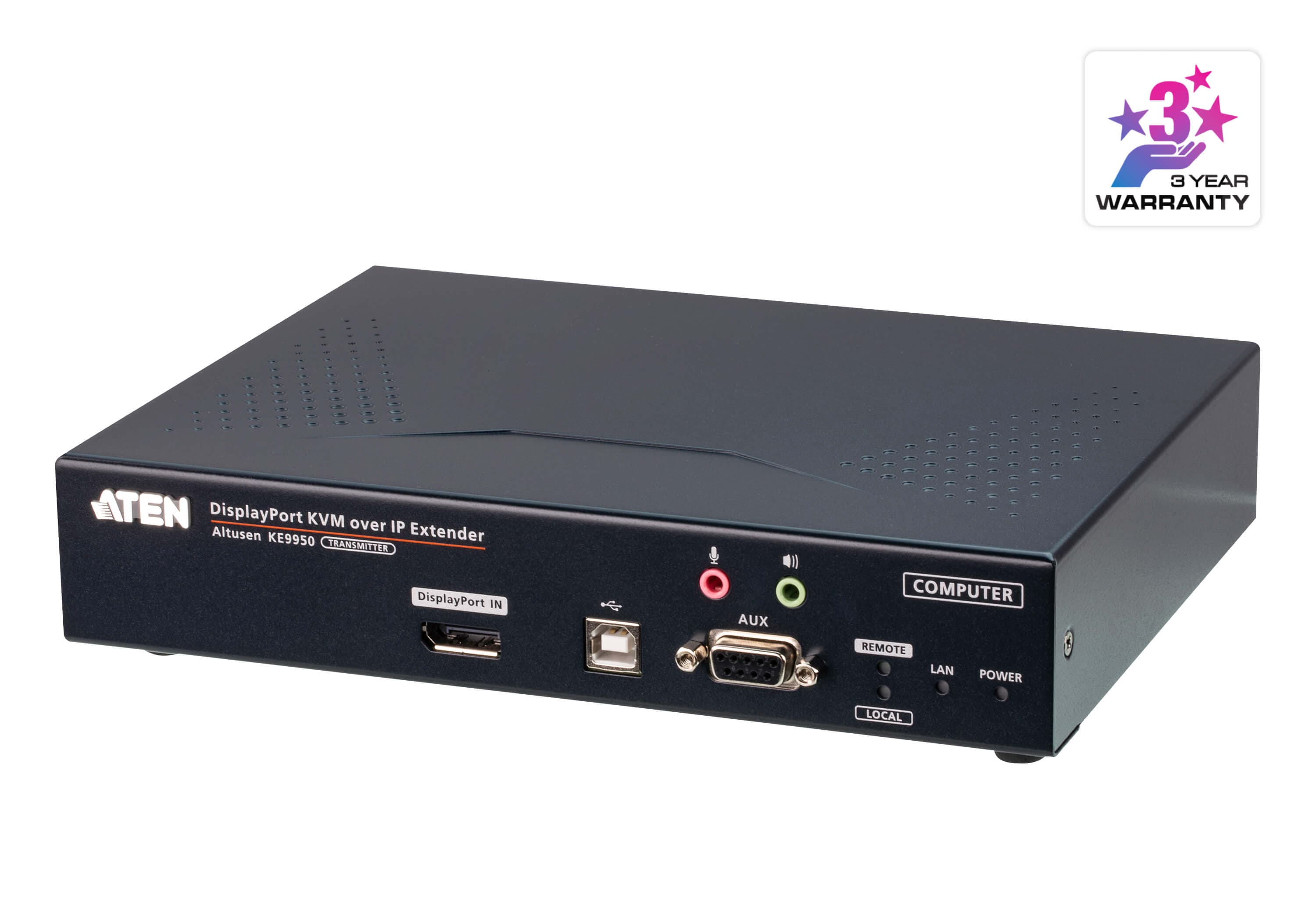4K DisplayPort Single Display KVM over IP Transmitter — view 3
