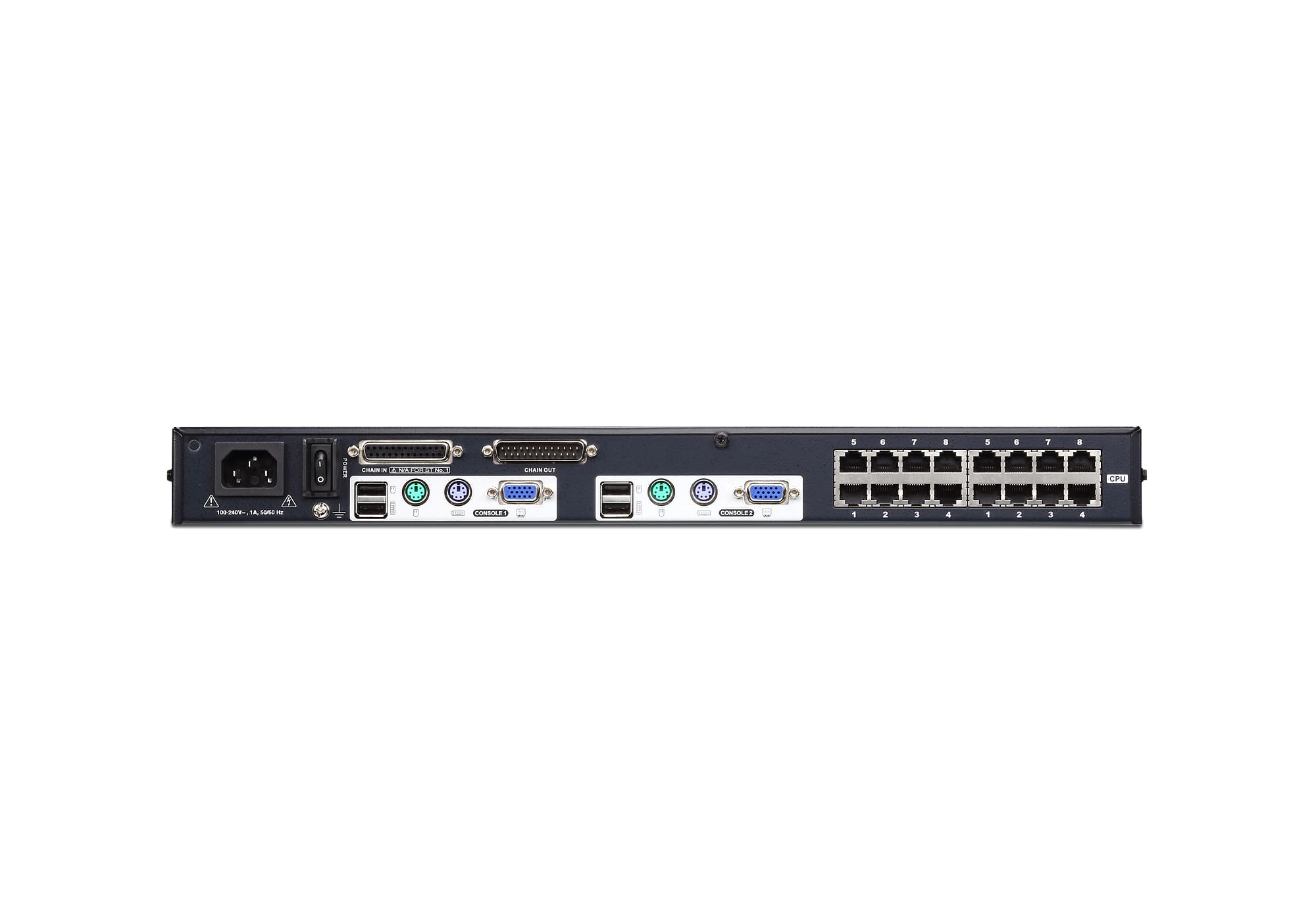 2-Console 16-Port Multi-Interface (DisplayPort, HDMI, DVI, VGA) Cat 5 KVM Switch — изглед 2