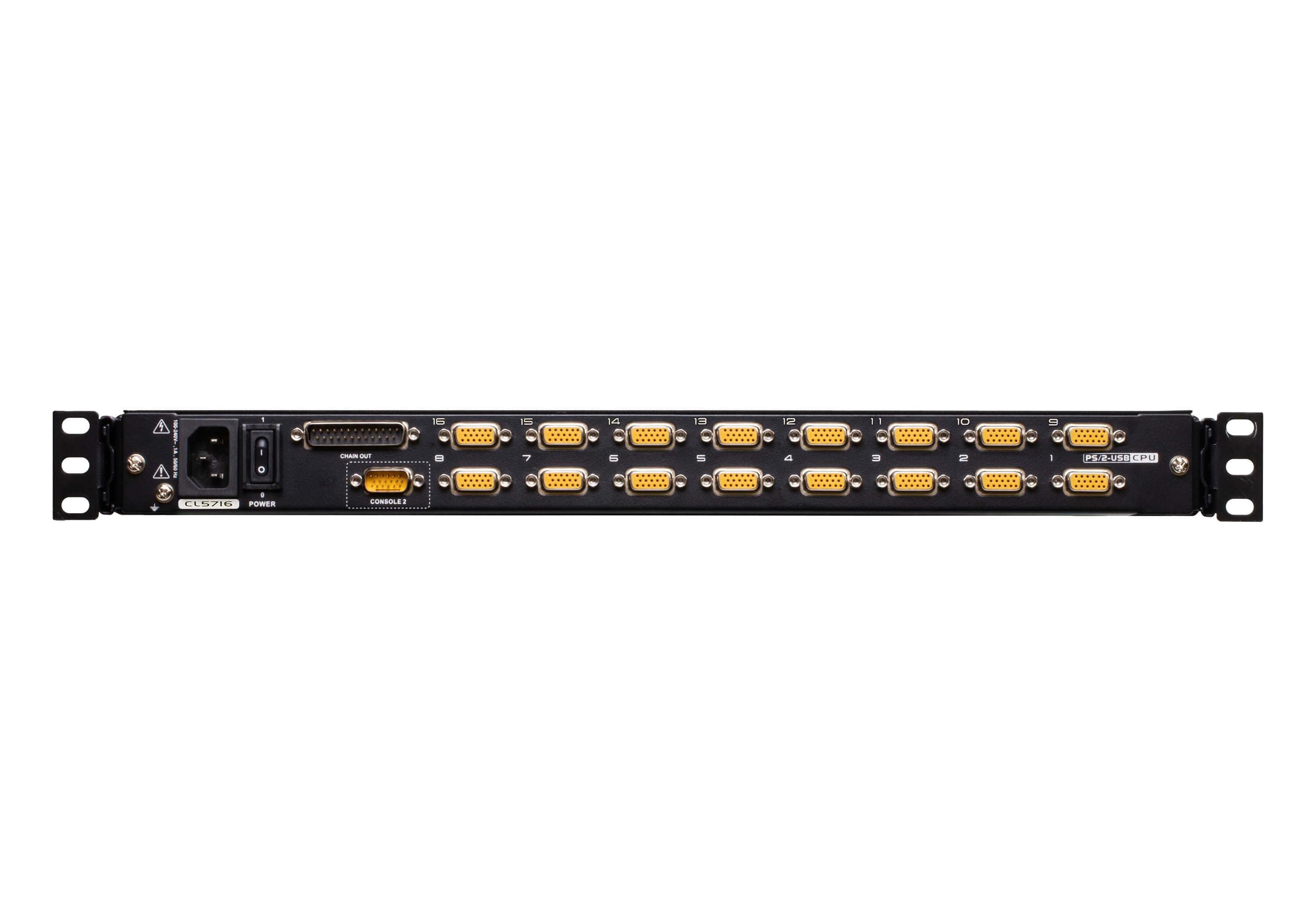 16-Port PS/2-USB VGA Single Rail LCD KVM Switch — изглед 3