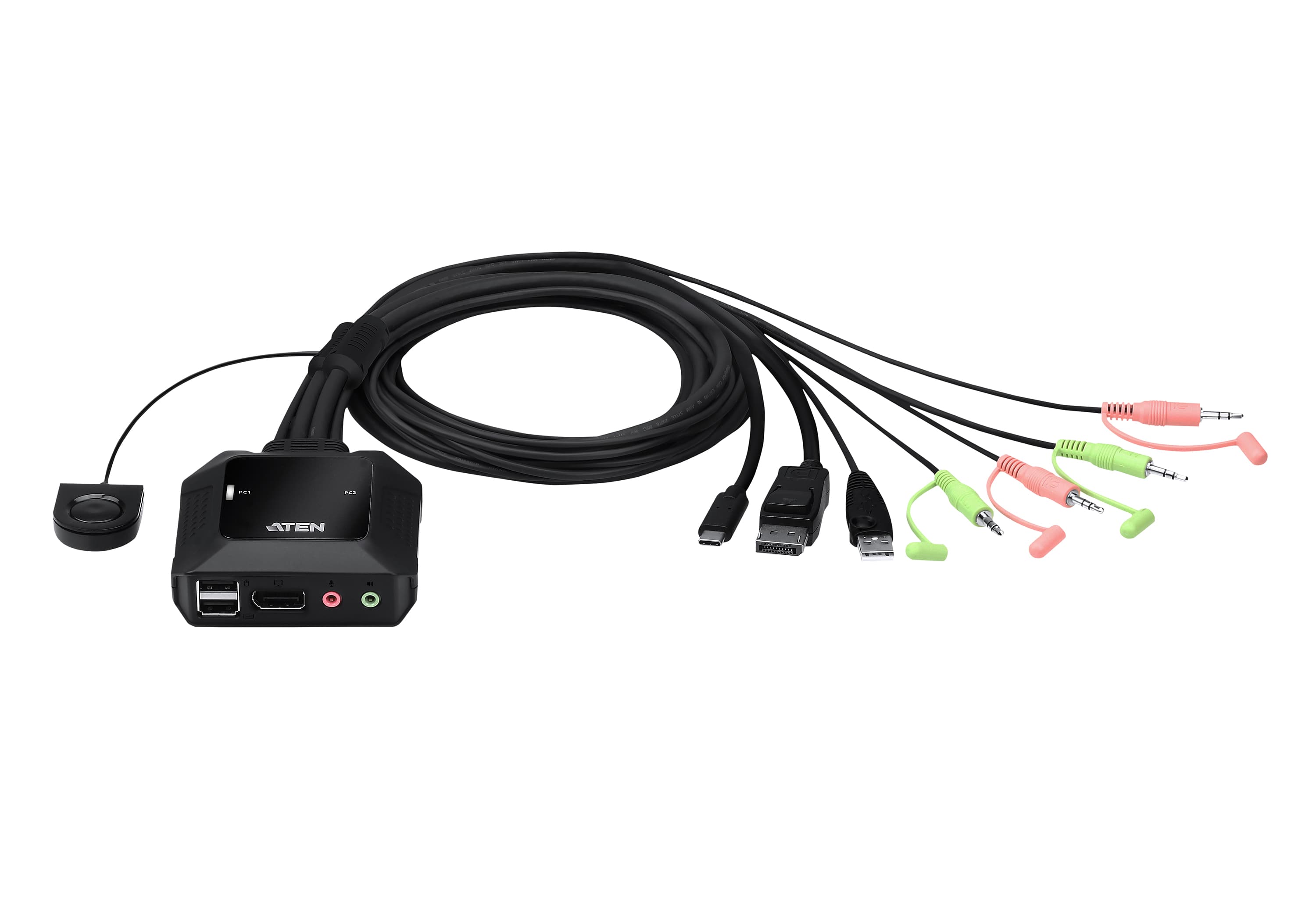 2-Port USB-C DisplayPort Hybrid Cable KVM Switch — view 3