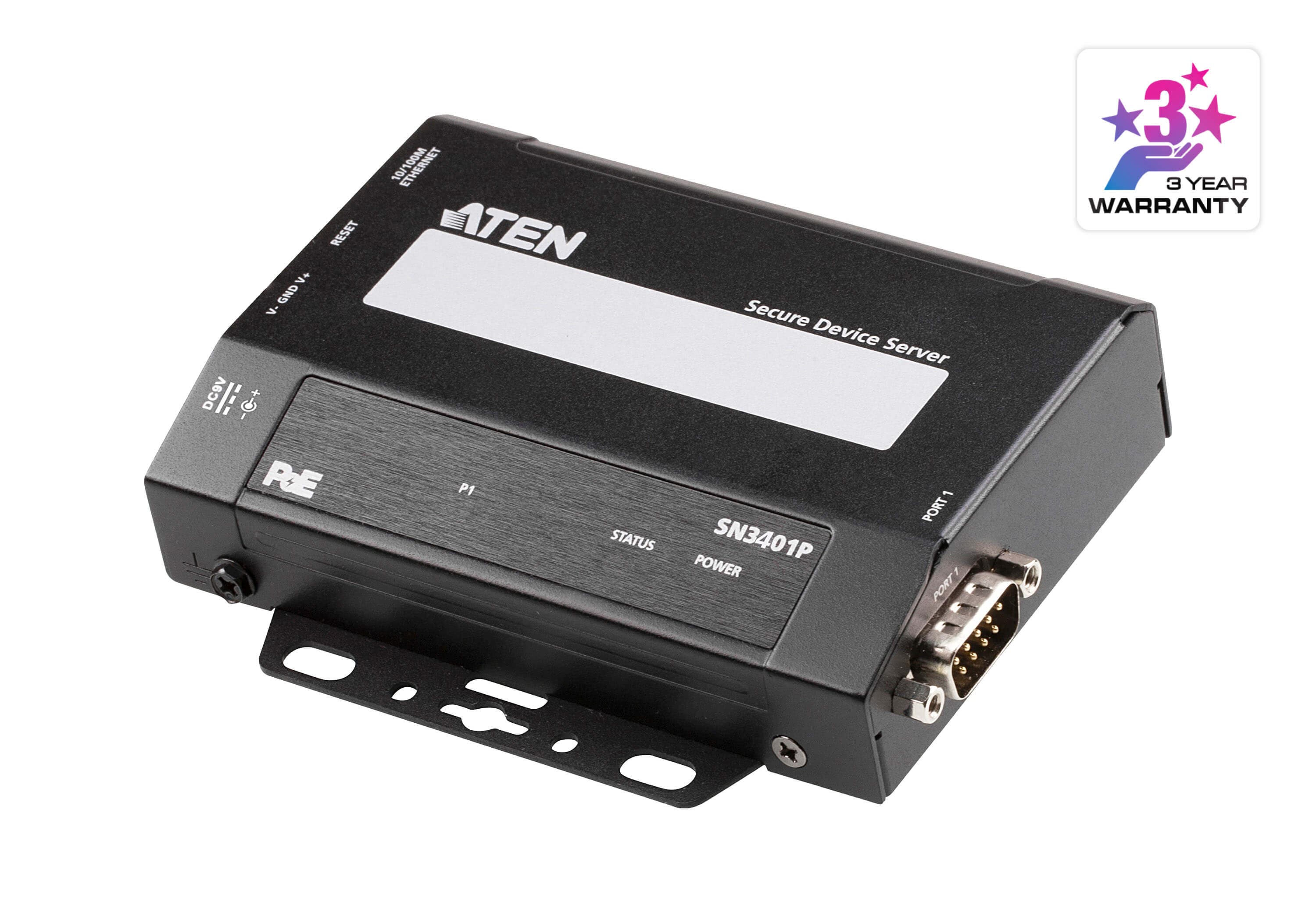 1-Port RS-232/422/485 Secure Serial Device Server with PoE — изглед 3