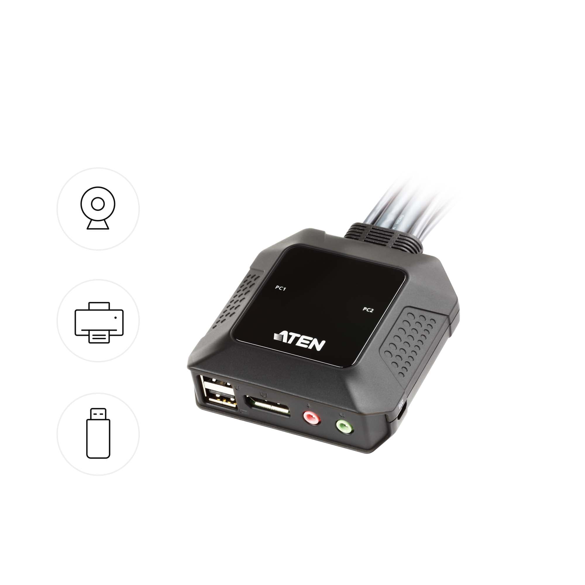 2-Port USB DisplayPort Cable KVM Switch with Remote Port Selector — view 8