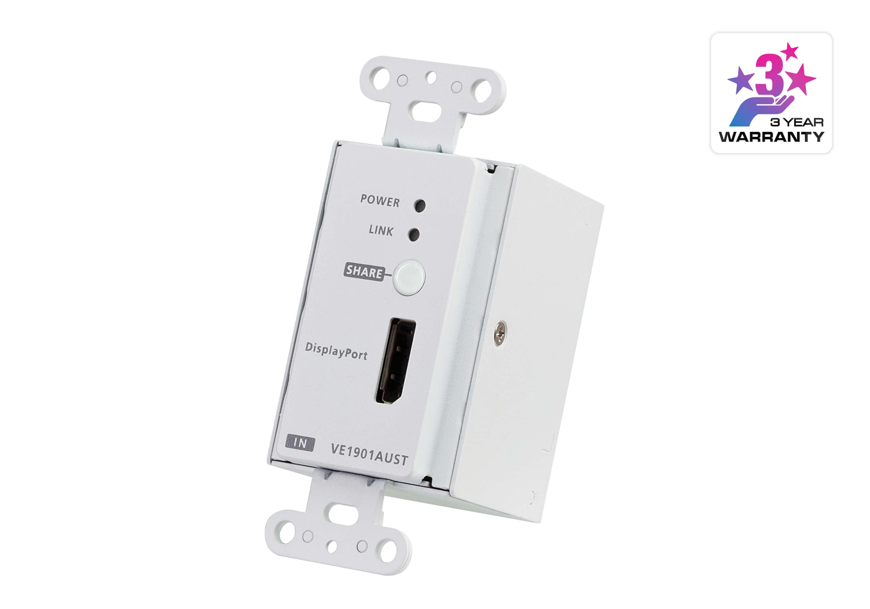 DisplayPort HDBaseT-Lite Transmitter with US Wall Plate / PoH — изглед 3