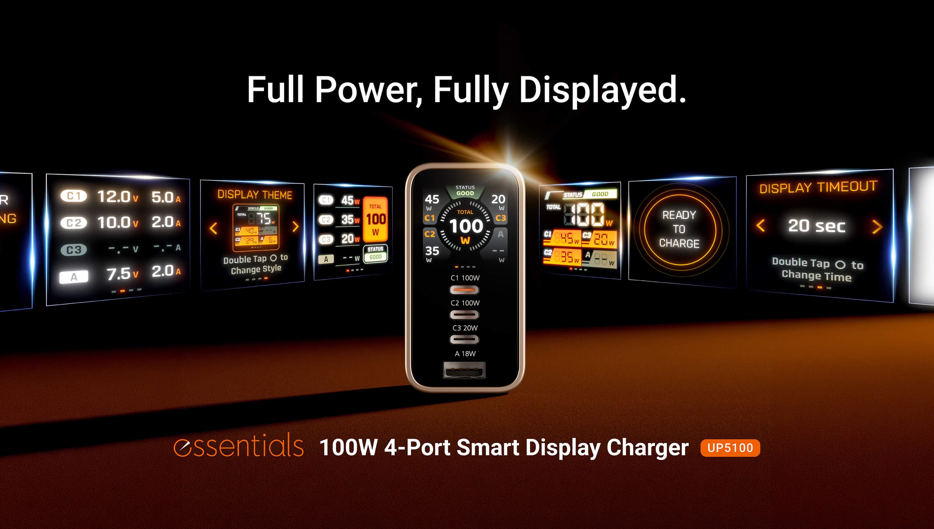 100W 4-Port Smart Display Charger — изглед 3
