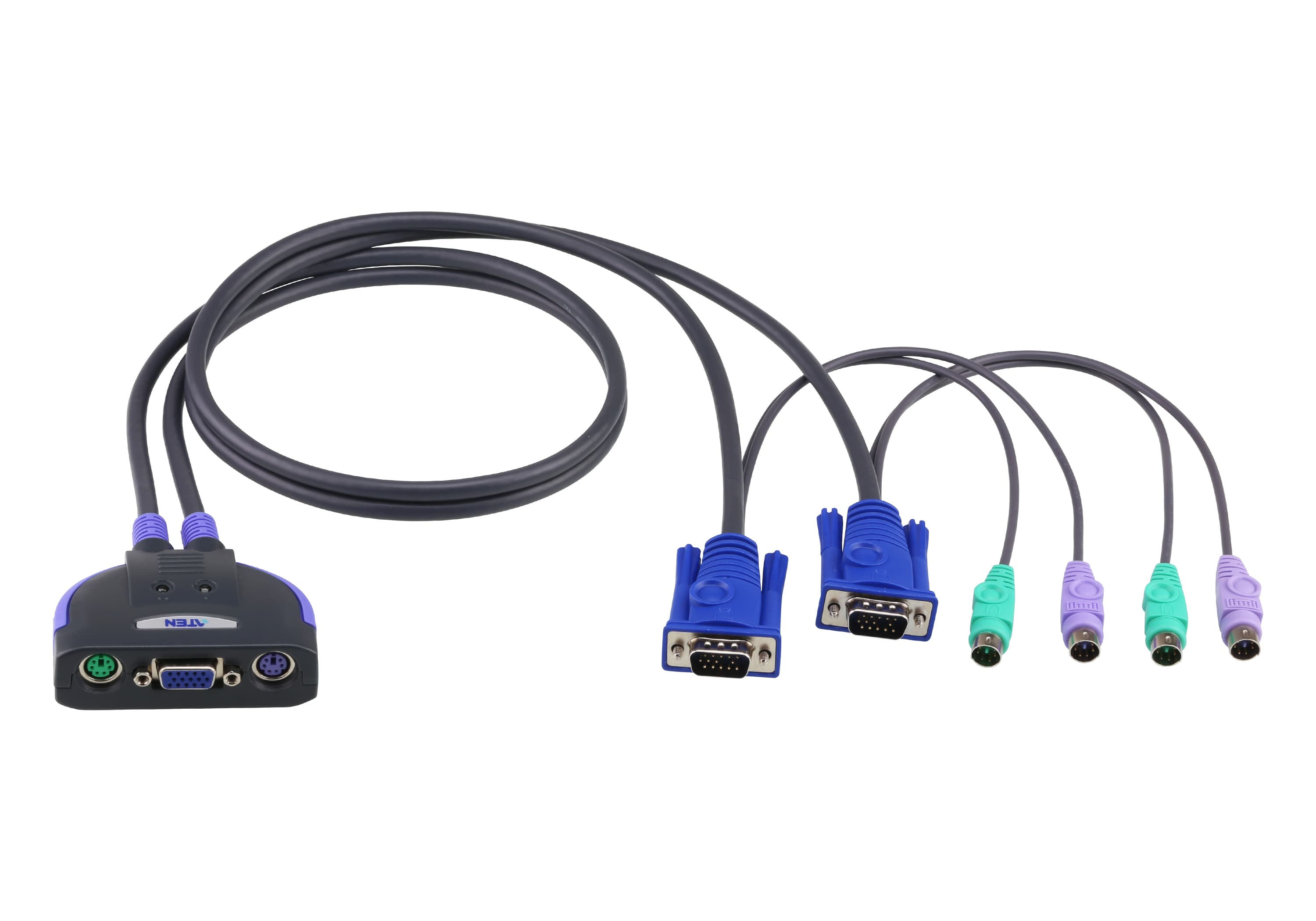 2-Port PS/2 VGA Cable KVM Switch (1.2m) — view 2