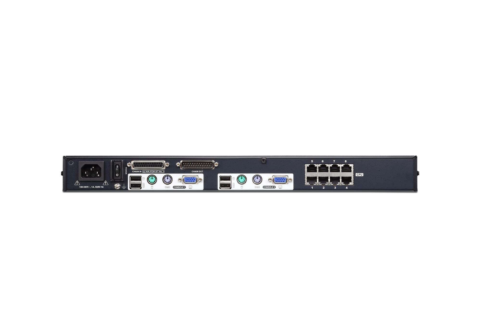 2-Console 8-Port Multi-Interface (DisplayPort, HDMI, DVI, VGA) Cat 5 KVM Switch — изглед 2