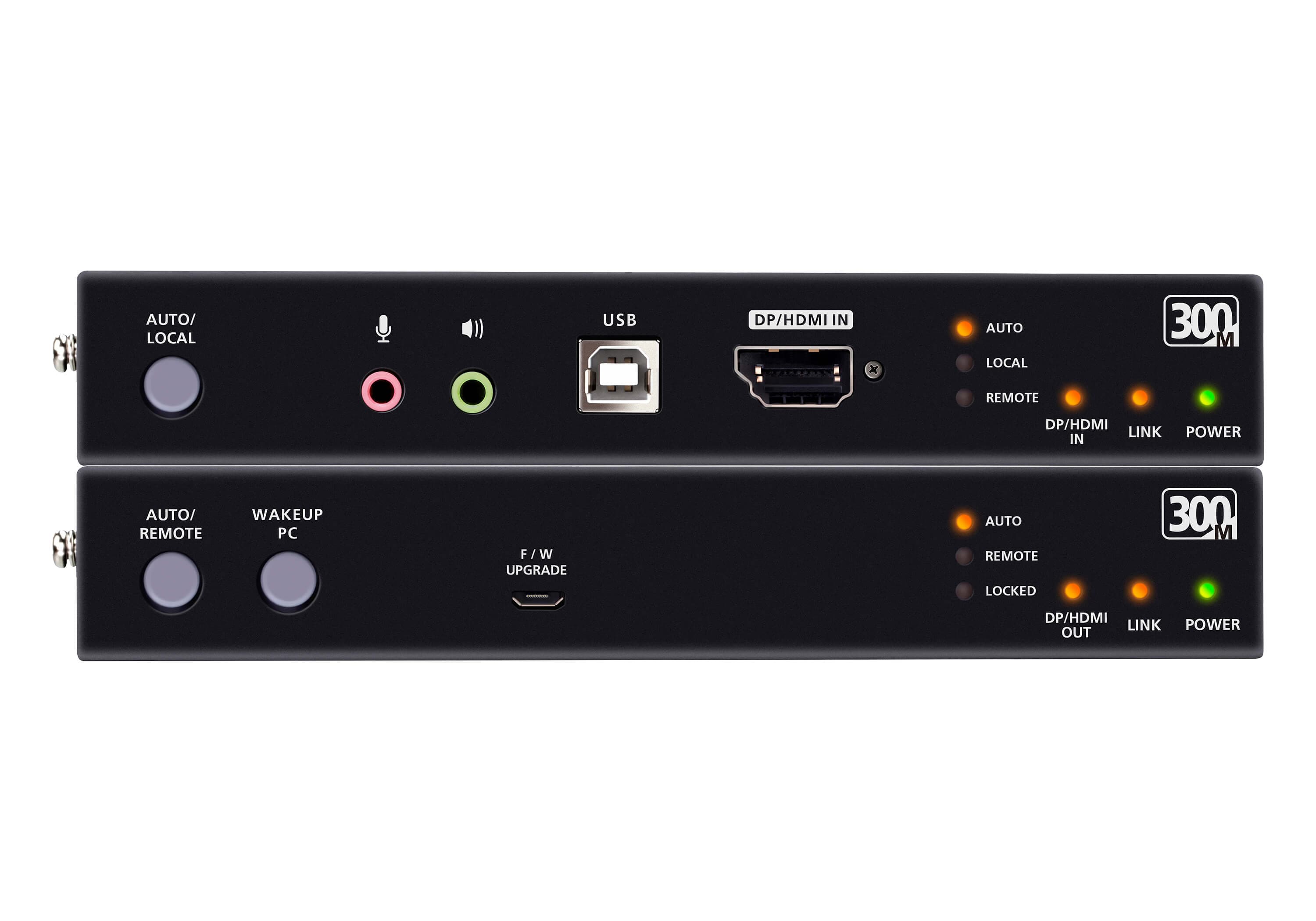 USB True 4K DisplayPort/HDMI Optical KVM Extender (True 4K @ 300 m)