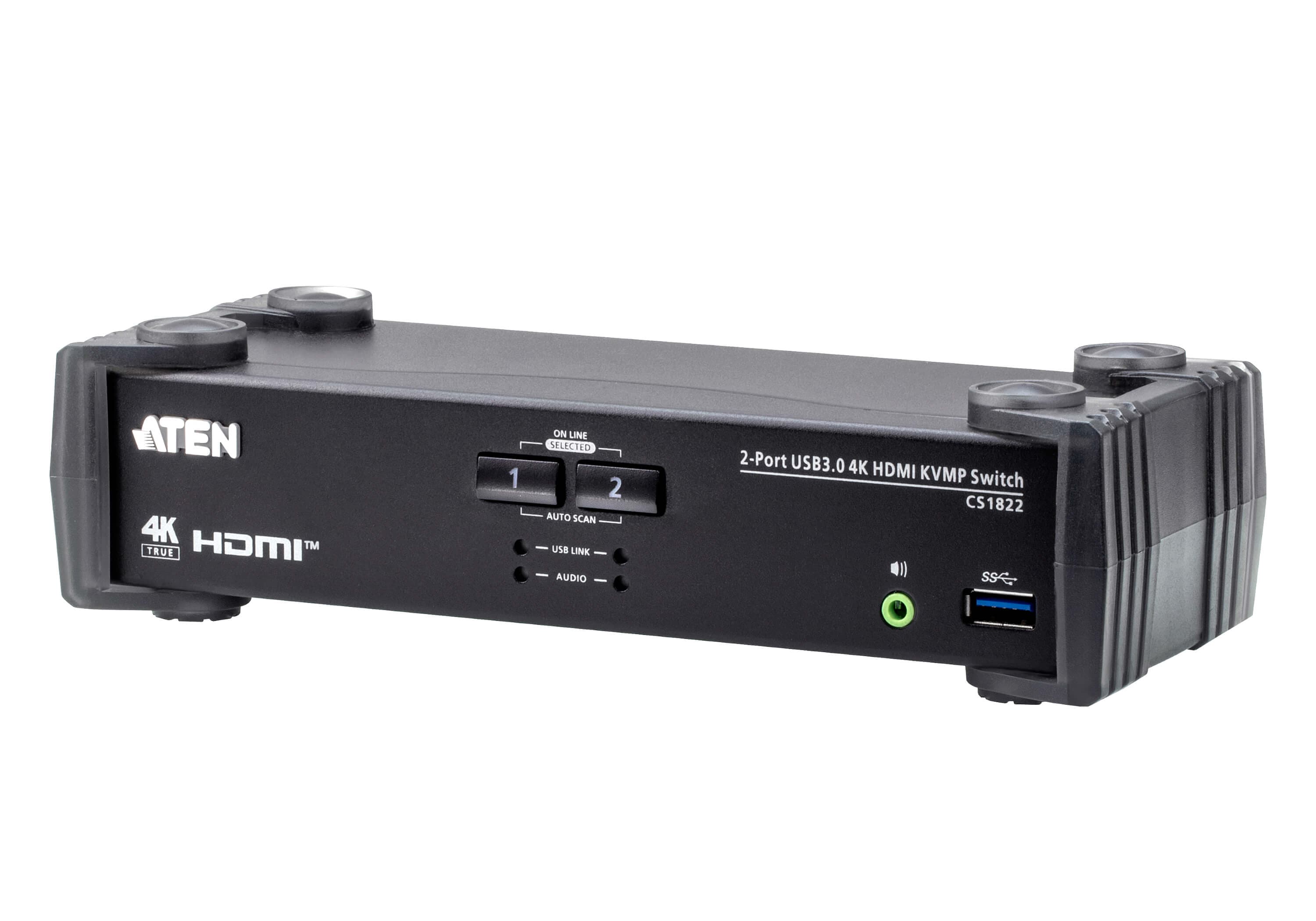 2-Port USB 3.0 4K HDMI KVMP™ Switch with Audio Mixer Mode — view 3