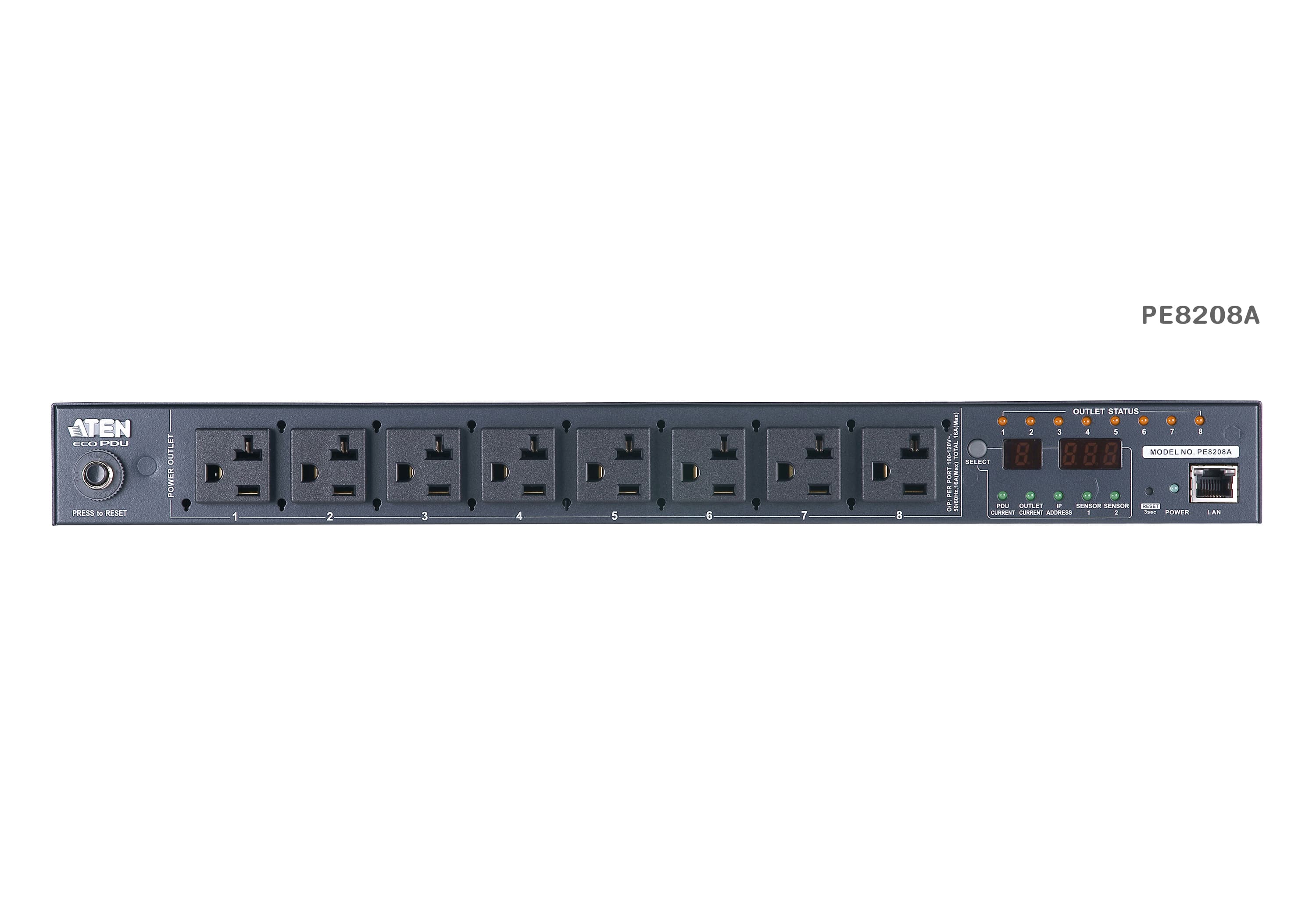 20A/16A 8-Outlet 1U Outlet-Metered & Switched eco PDU — изглед 7