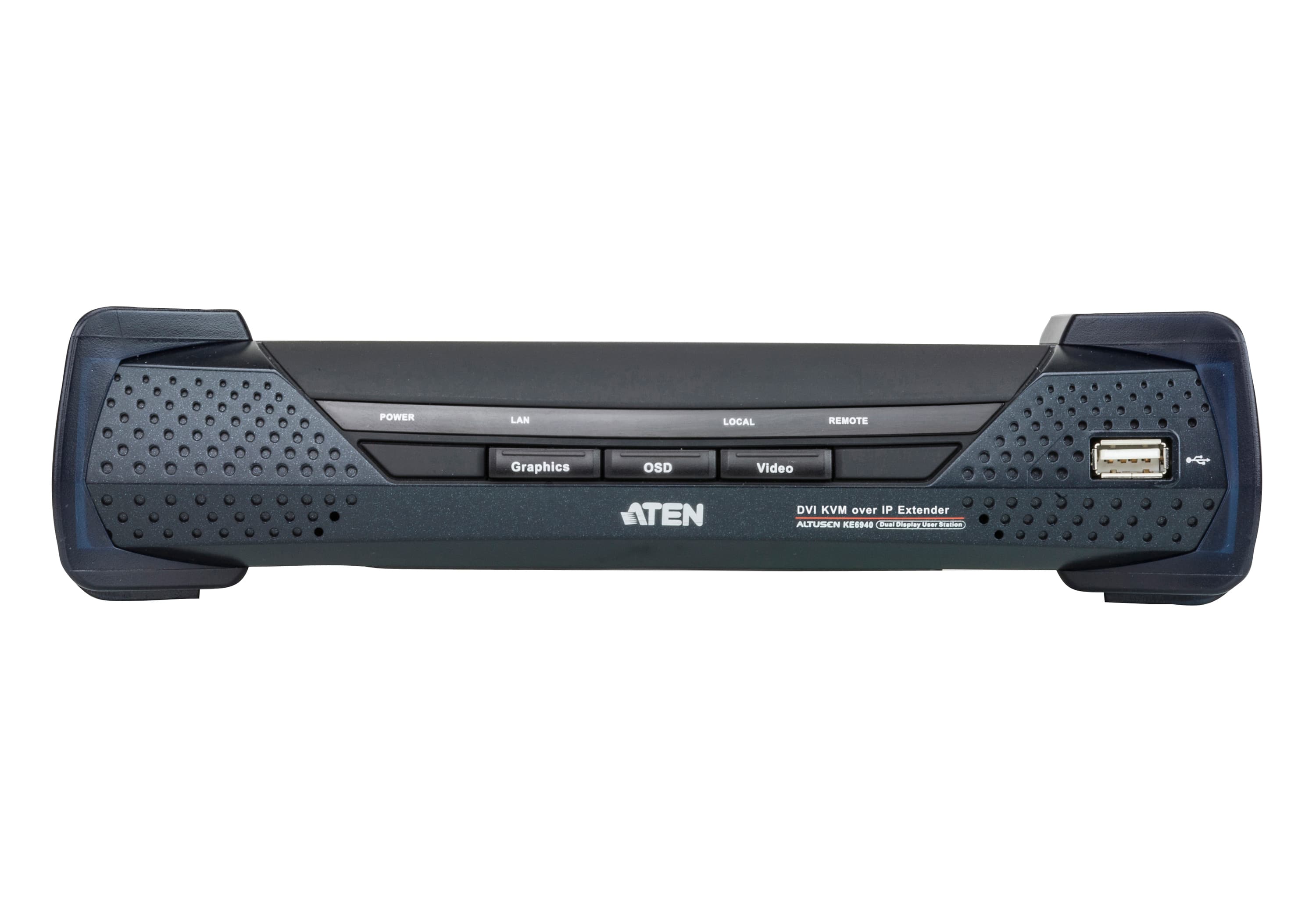 USB DVI-I Dual Display KVM Over IP Receiver — view 2