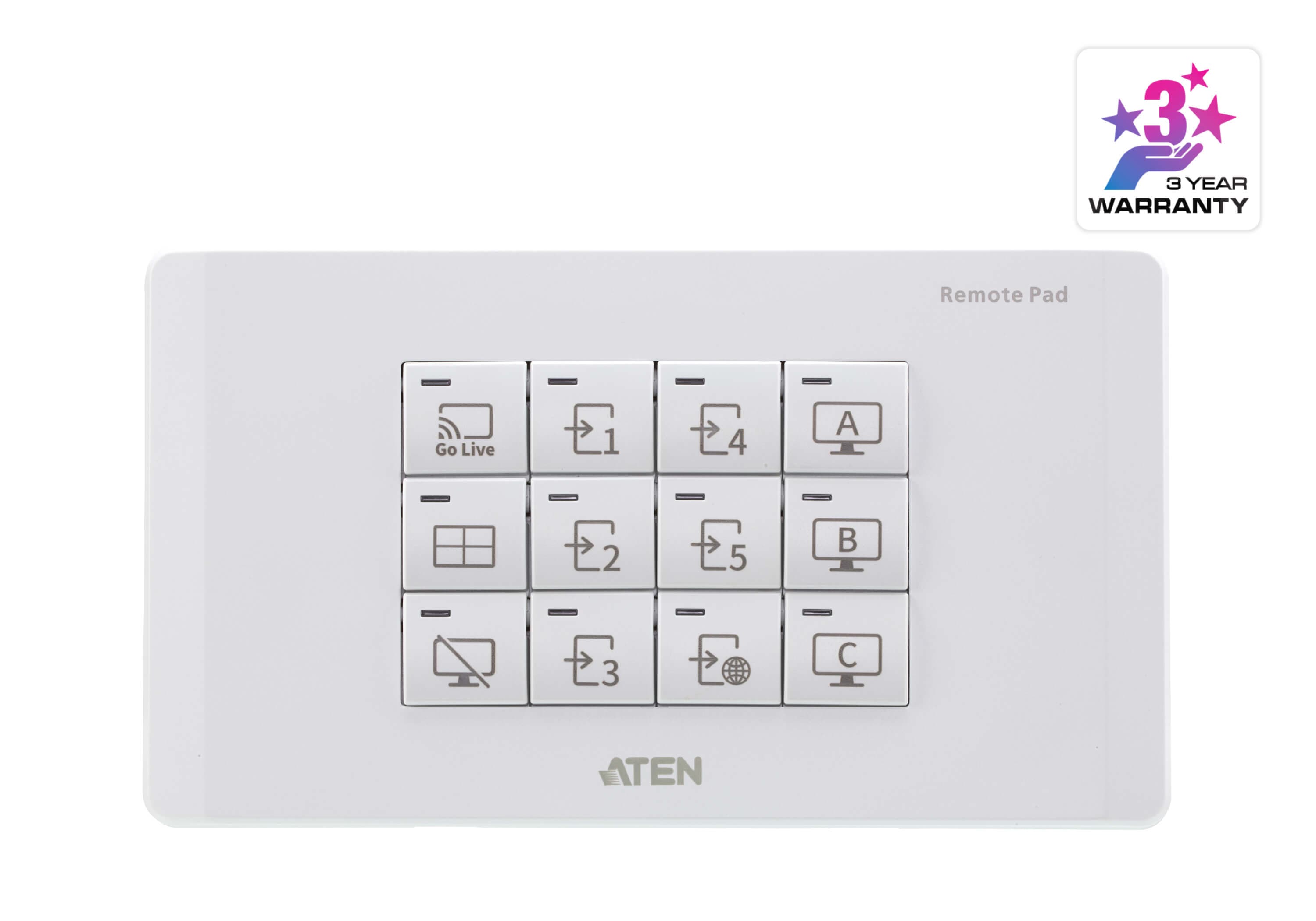 12-Key Network Remote Pad (EU, 2 Gang) — изглед 3